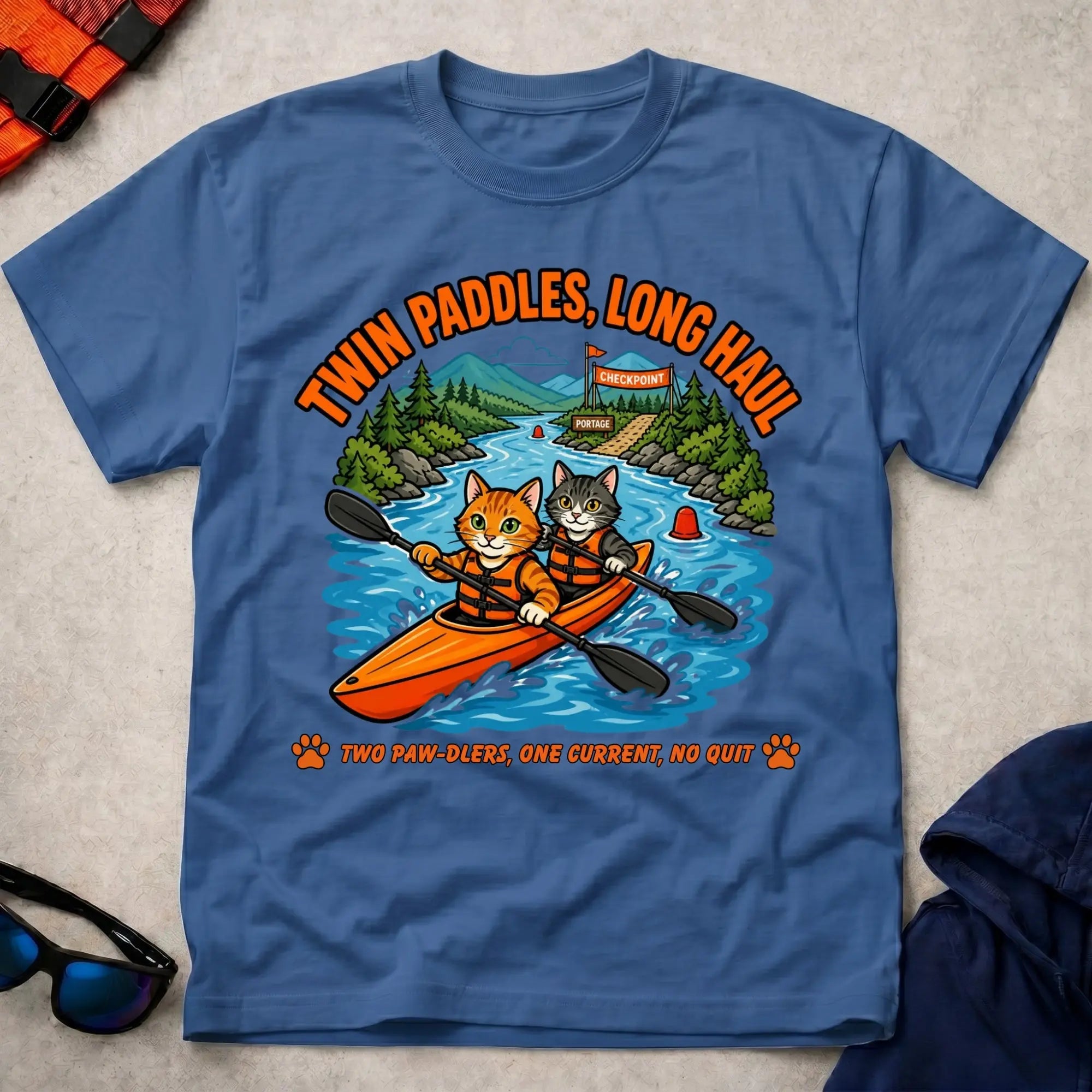 Royal Twin Paddles, Long Haul tee — K2 marathon kayak gift — Vector Paddle