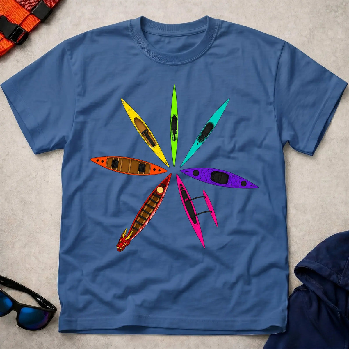 Royal Full Bloom paddling tee with bold multicolour graphic — Vector Paddle
