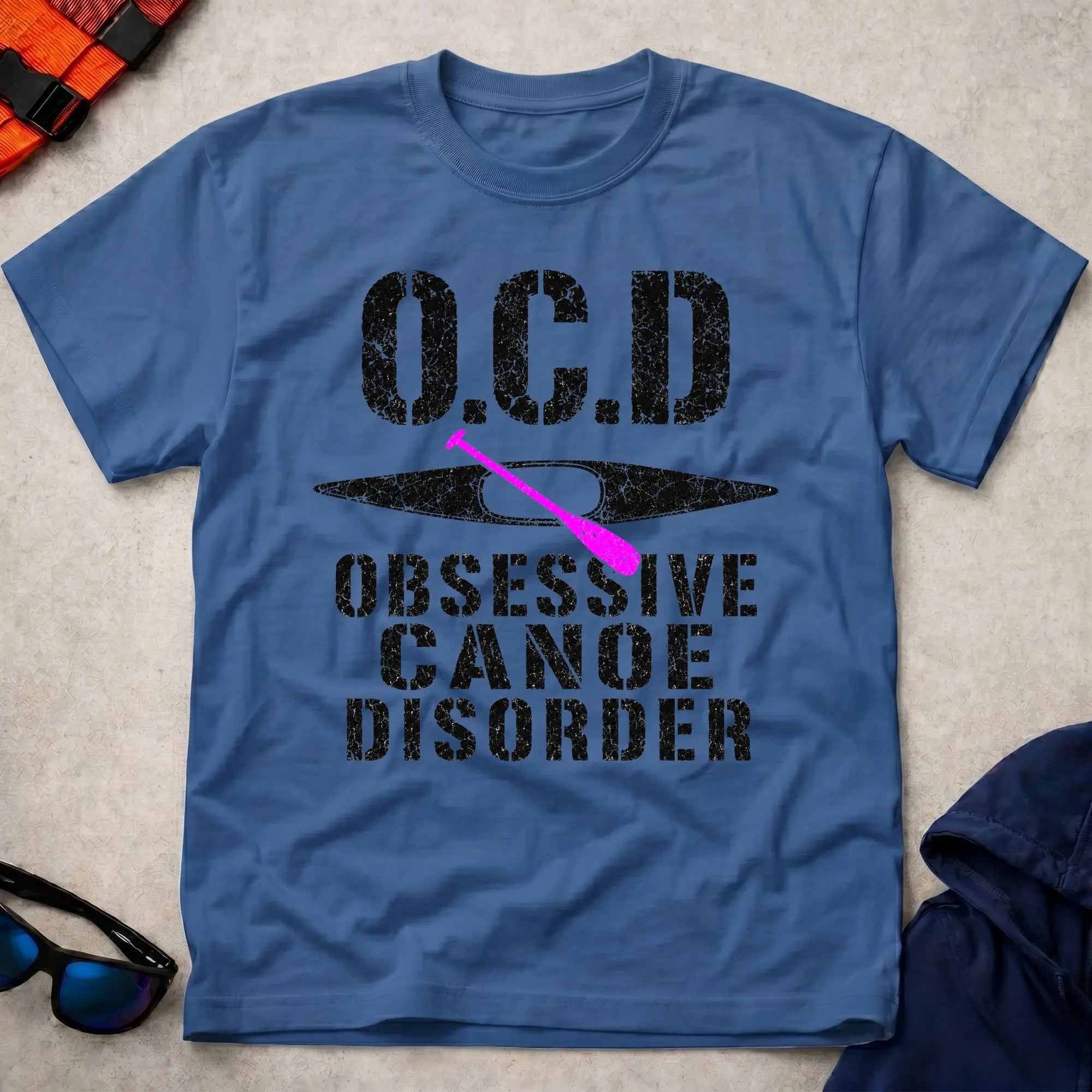 Royal Obsessive Canoe Disorder tee — funny canoe-obsessed paddling gift — Vector Paddle