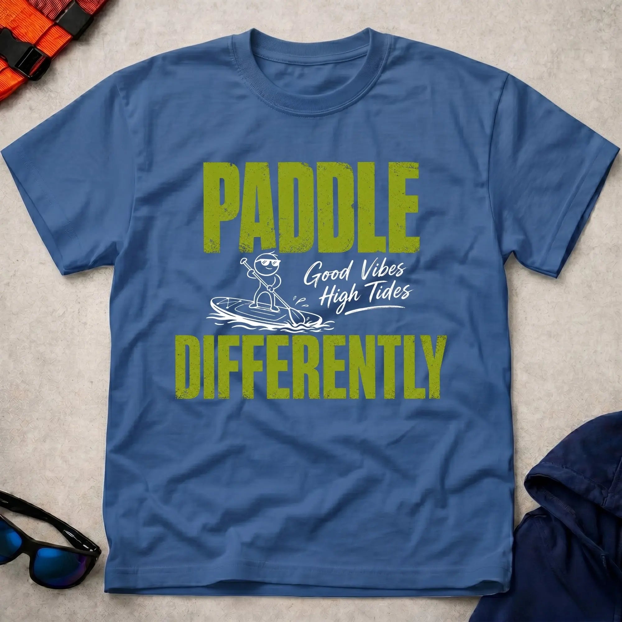 Royal Paddle Differently t-shirt for paddlers who do it their own way, Vector Paddle