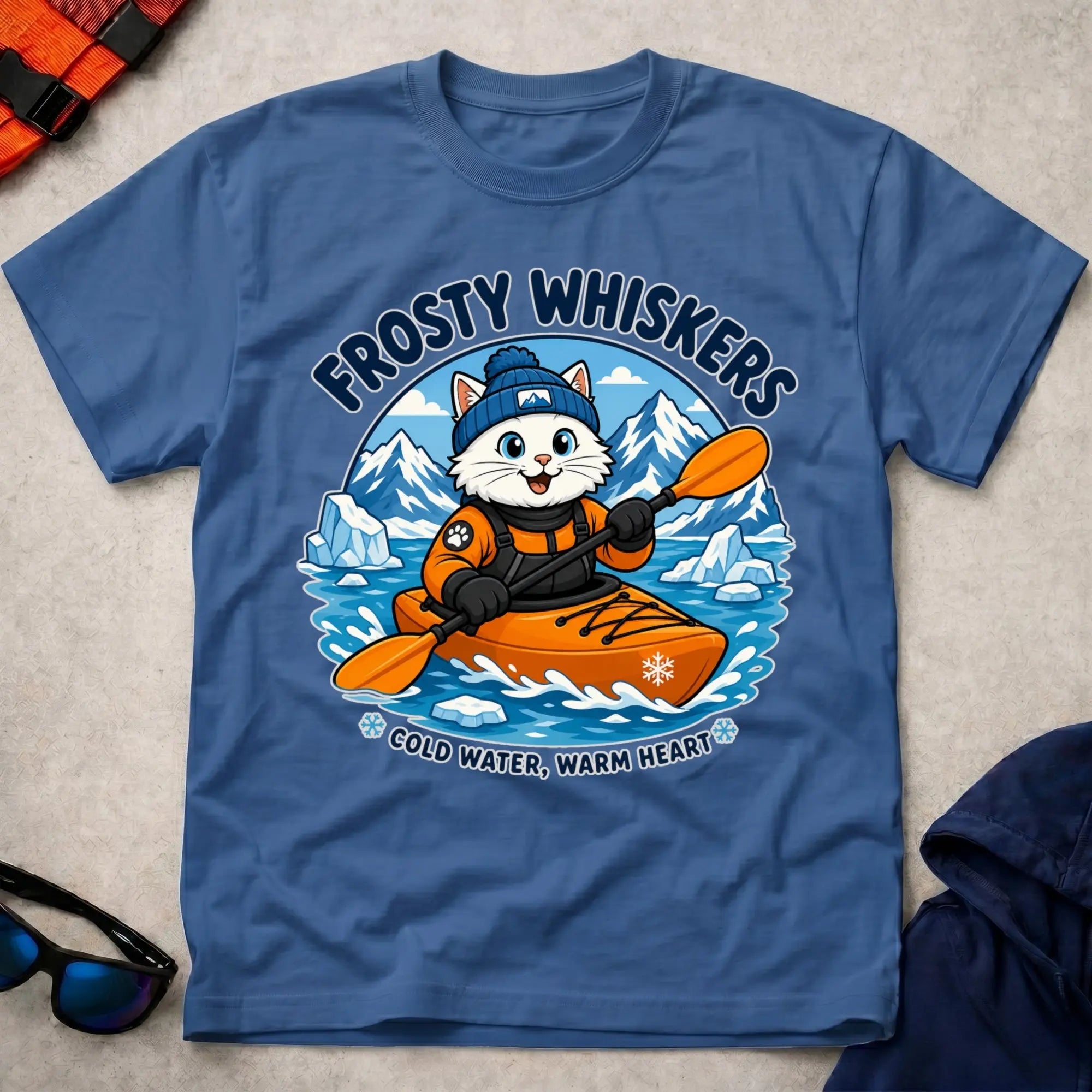 Royal Frosty Whiskers tee — cold-water paddling gift — Vector Paddle