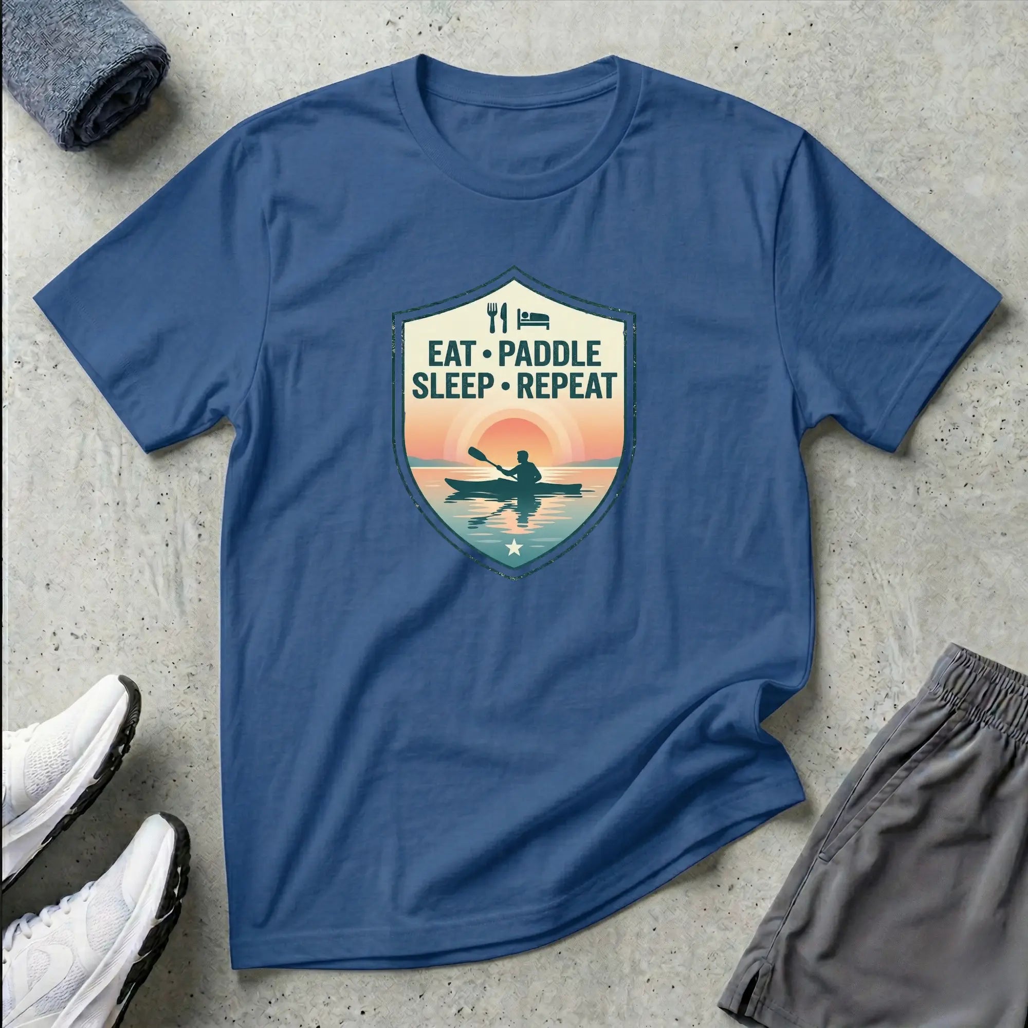 Eat Paddle Sleep Repeat. Ocean Kayak T-Shirt Printify