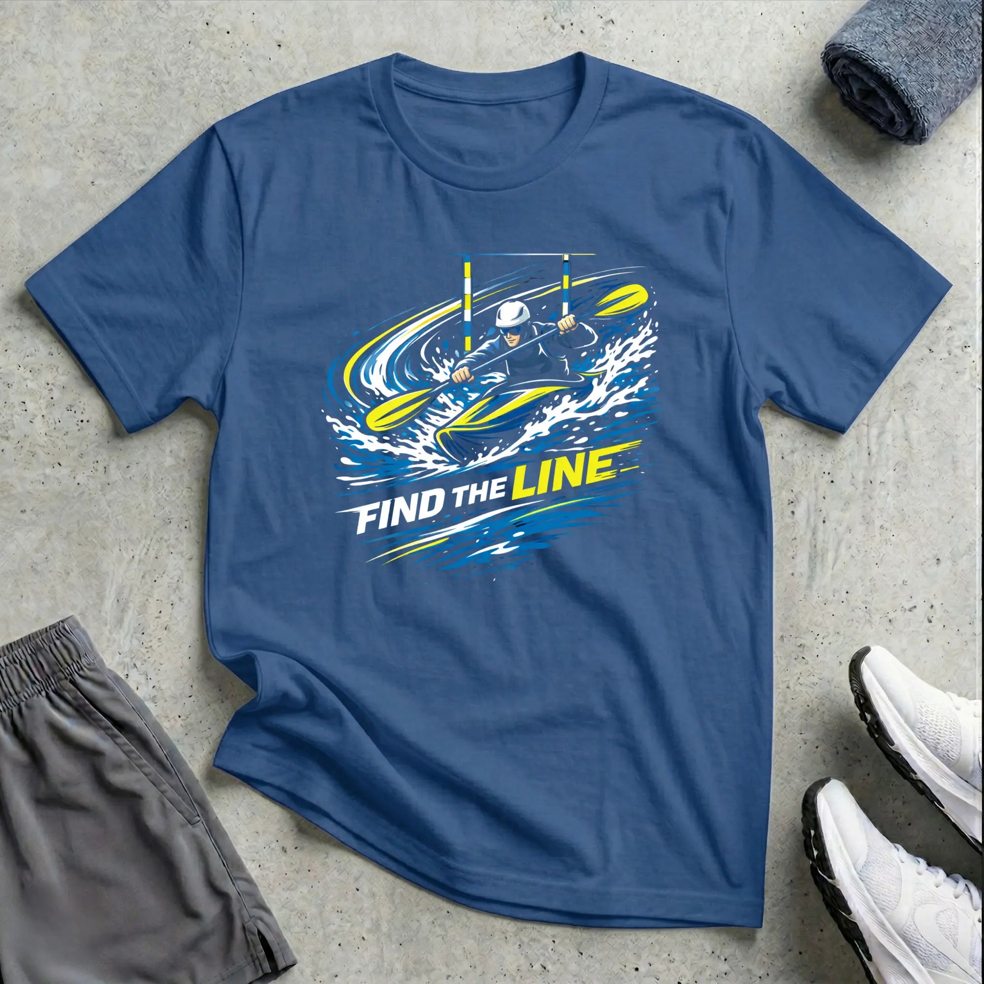 Slalom Kayak Cross. Find The Line T-Shirt Printify