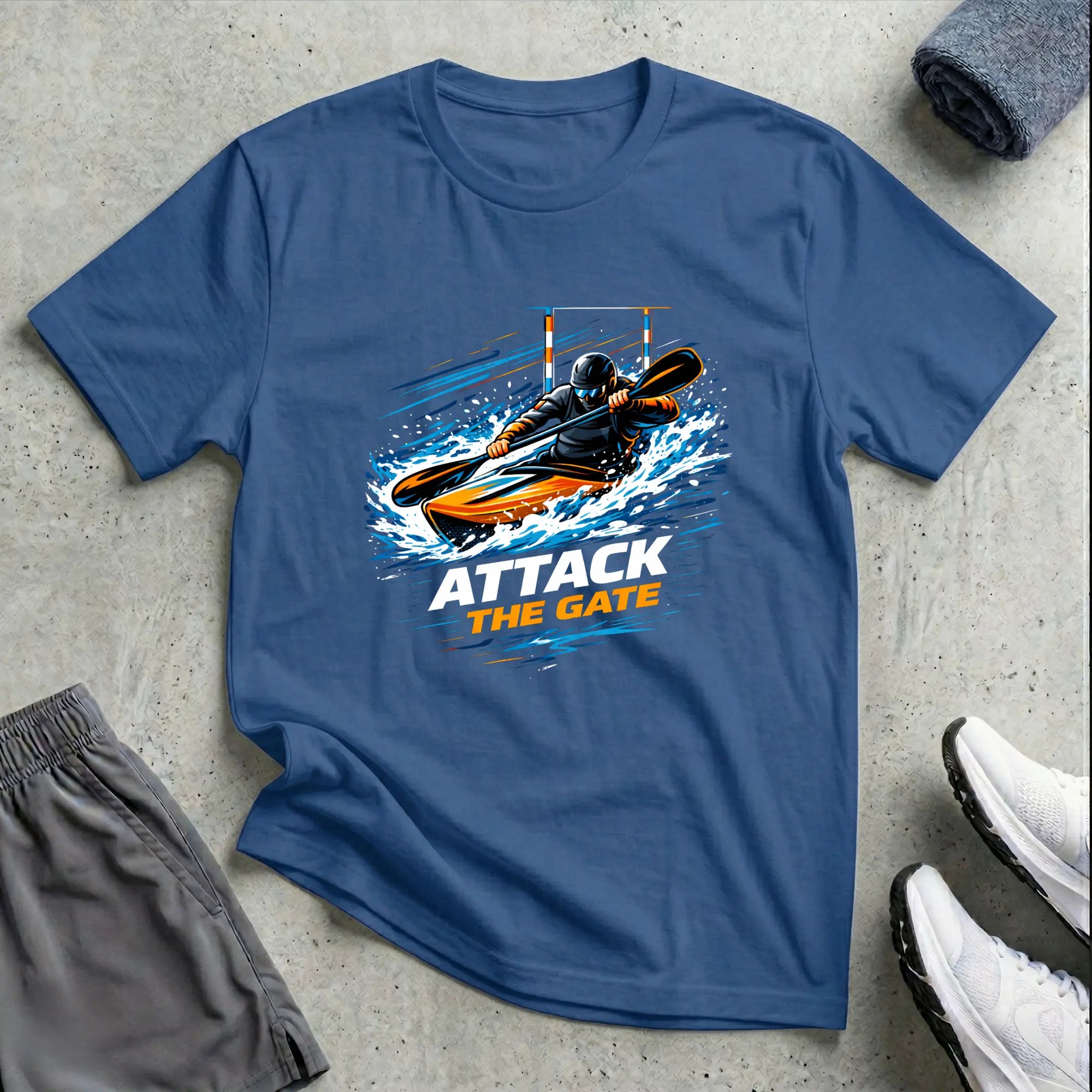 Attack The Gate. Kayak Cross Slalom T-Shirt Printify