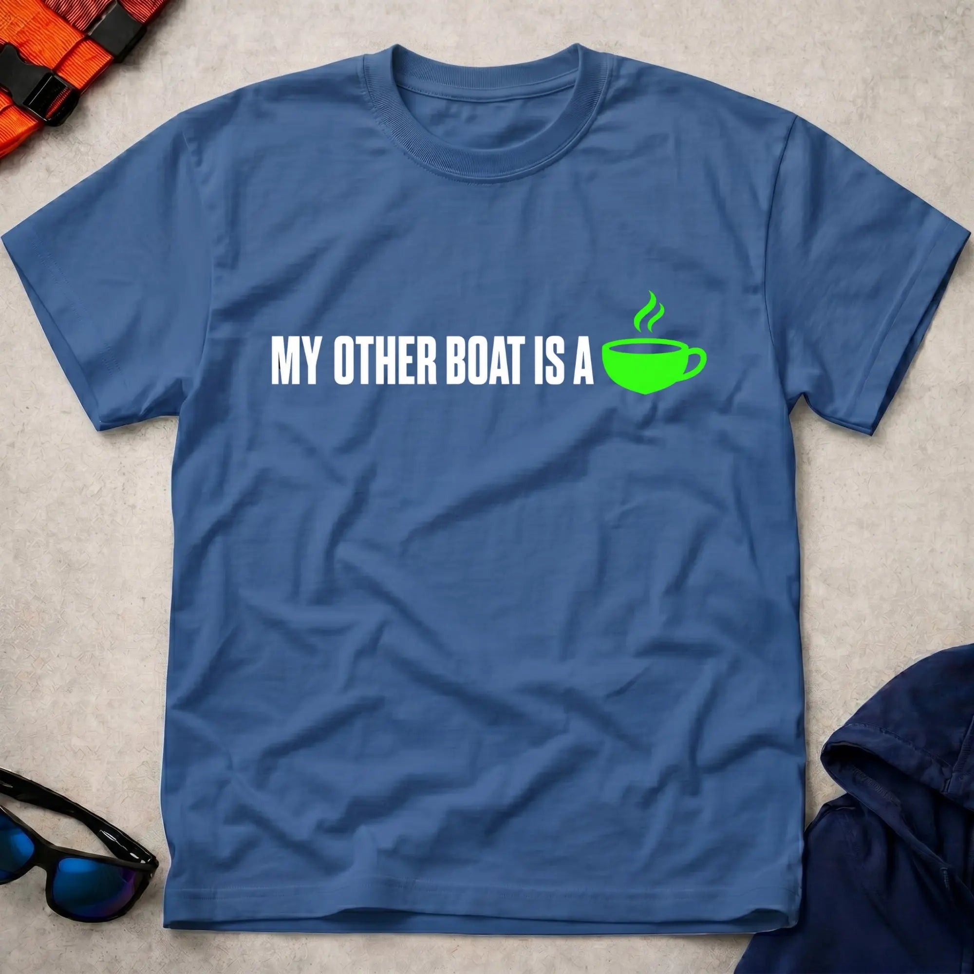 Royal My Other Boat Is A Coffee Cup Tee - Vector Paddle
