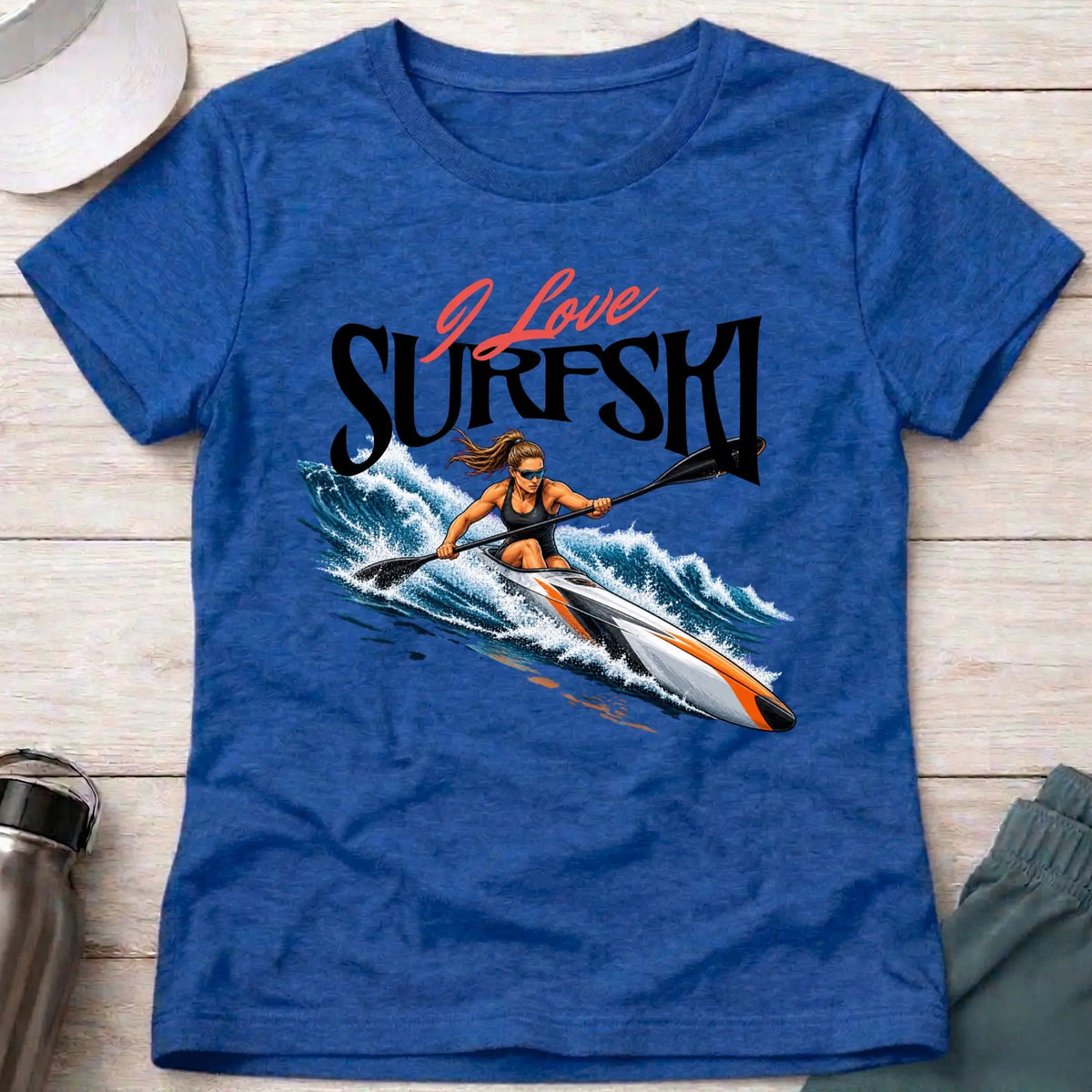 I Love Surfski Fitted Tee