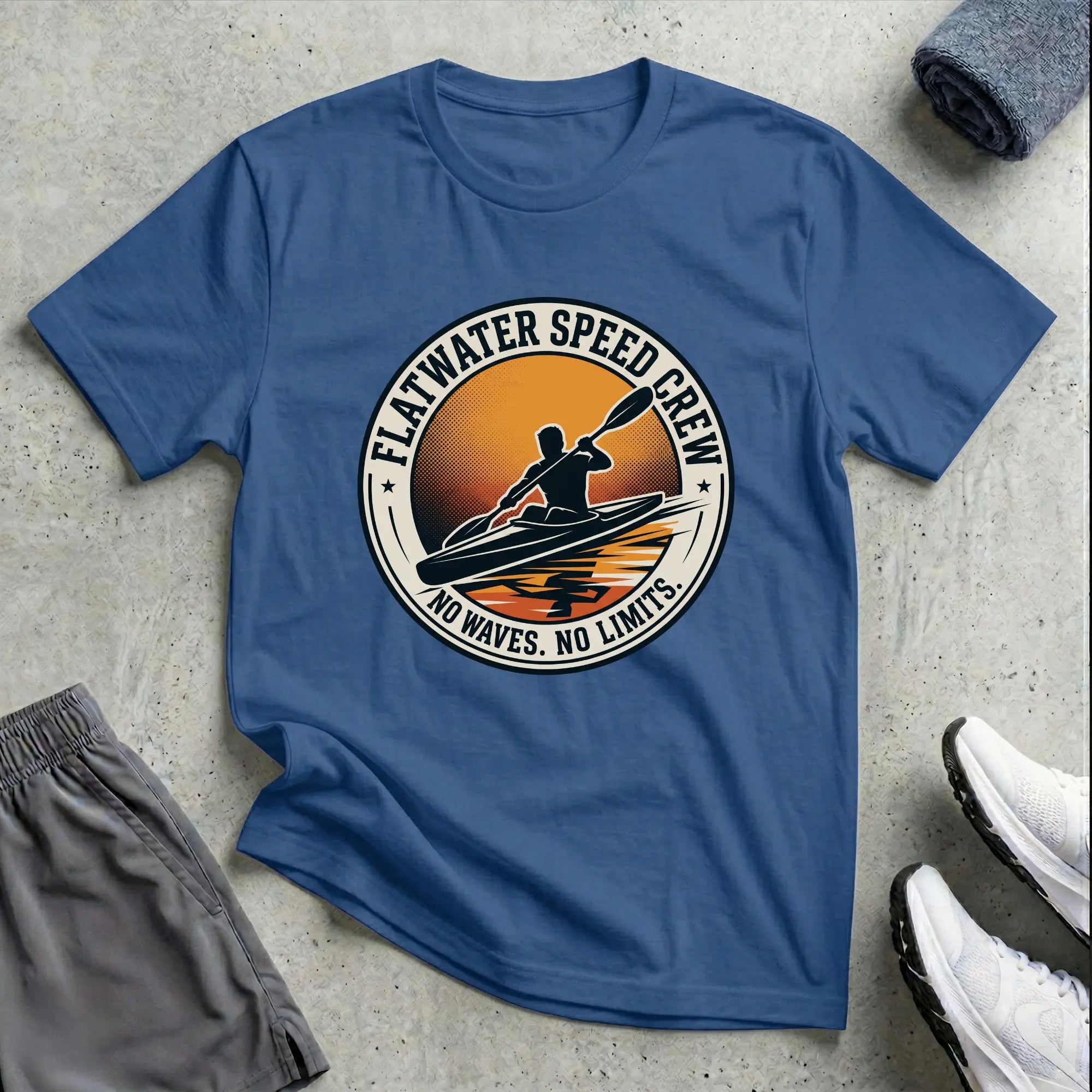 Flatwater Speed Crew - No Waves, No Limits. Racing T-Shirt Printify