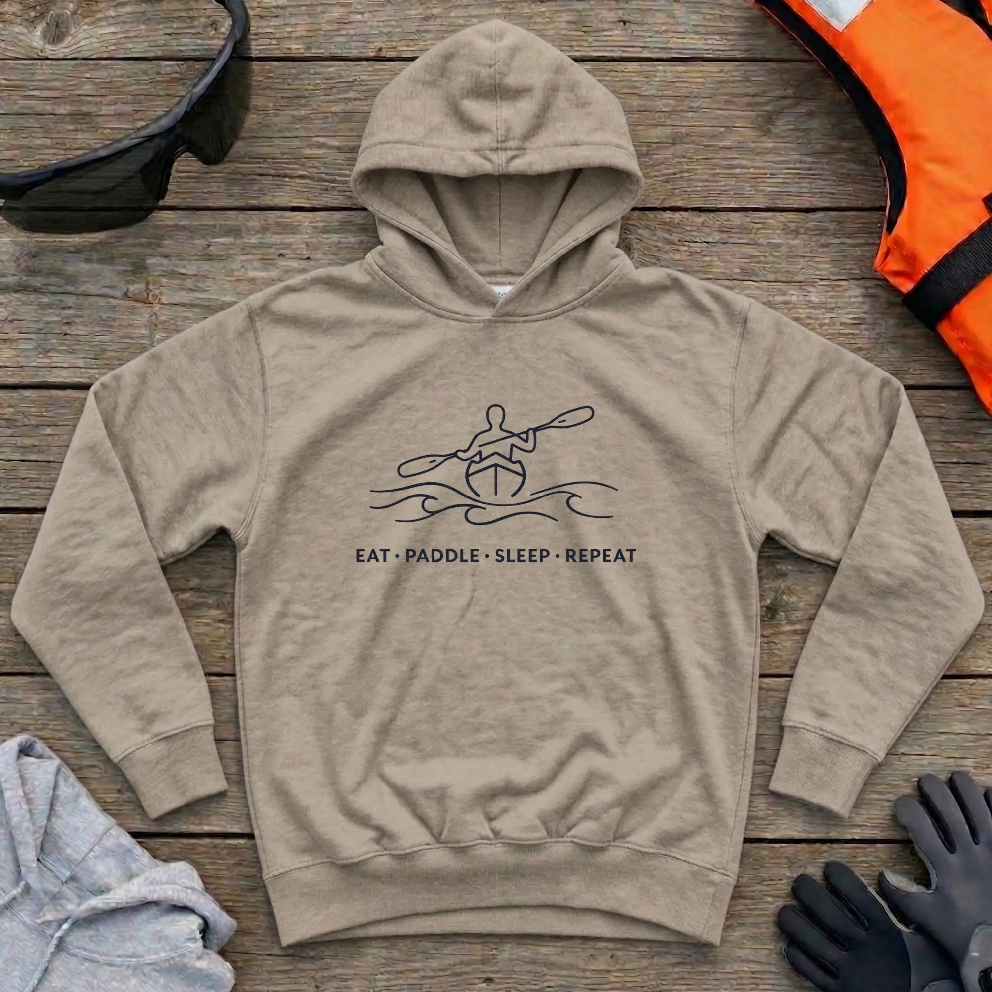Hoodie - "Eat Paddle Sleep Repeat" | Kayak Printify