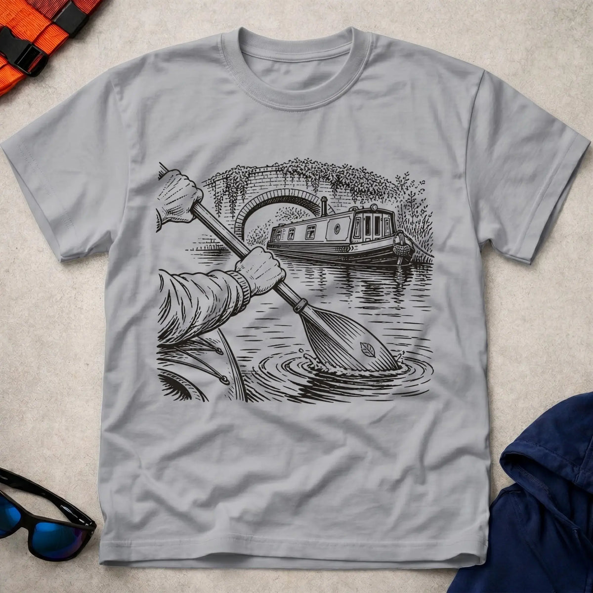 Sport Grey Still Water tee — calm paddler gift — Vector Paddle