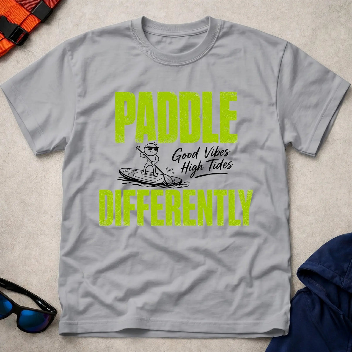 Sport Grey Paddle Differently t-shirt for paddlers who do it their own way, Vector Paddle