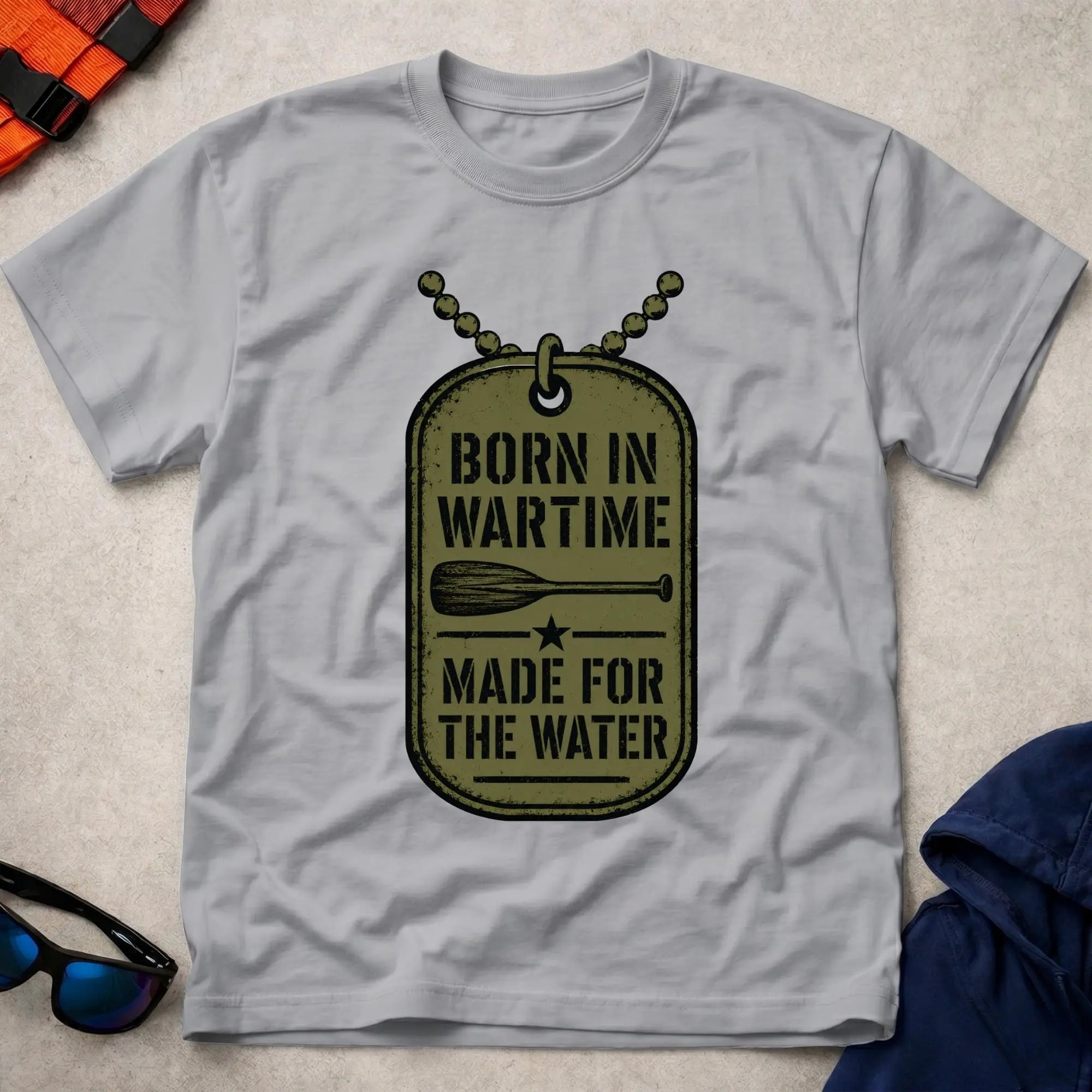 Born In Wartime military dog tag paddling tee | Vector Paddle