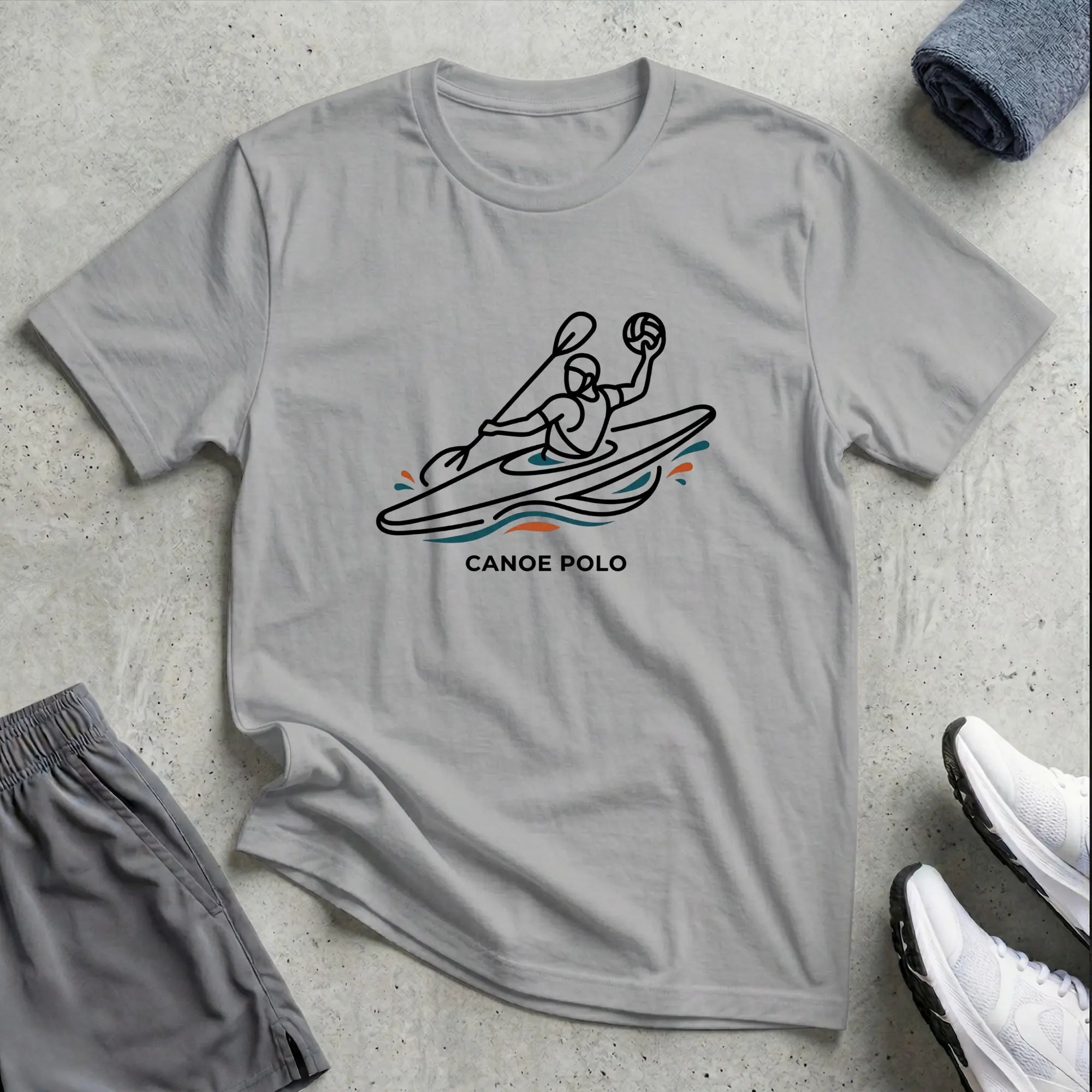 Canoe Polo Line Art T-Shirt Printify