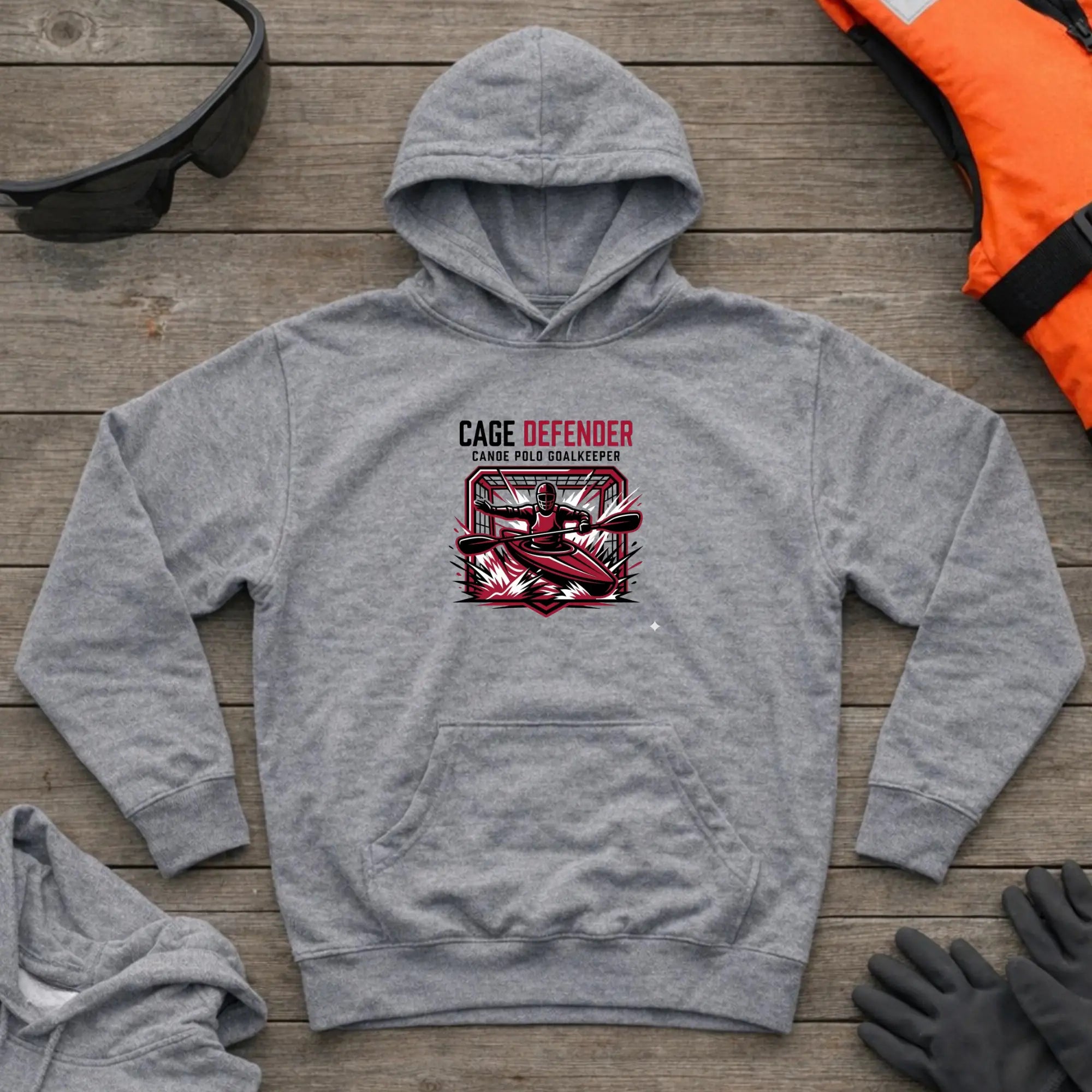 Hoodie - "Cage Defender" | Canoe Polo Printify