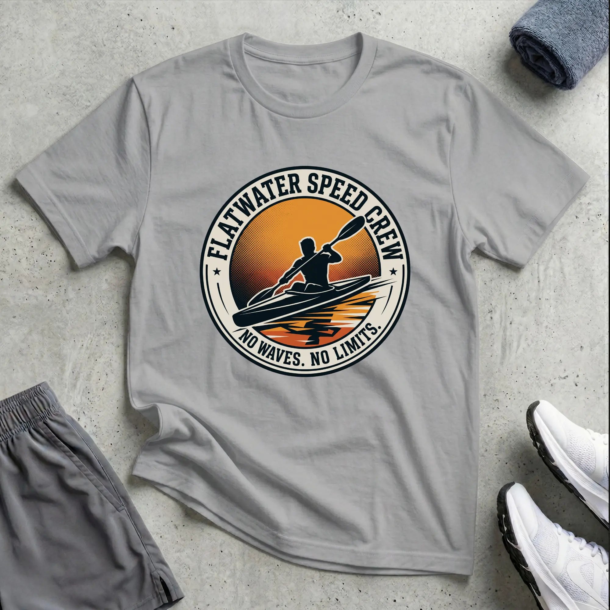Flatwater Speed Crew - No Waves, No Limits. Racing T-Shirt Printify