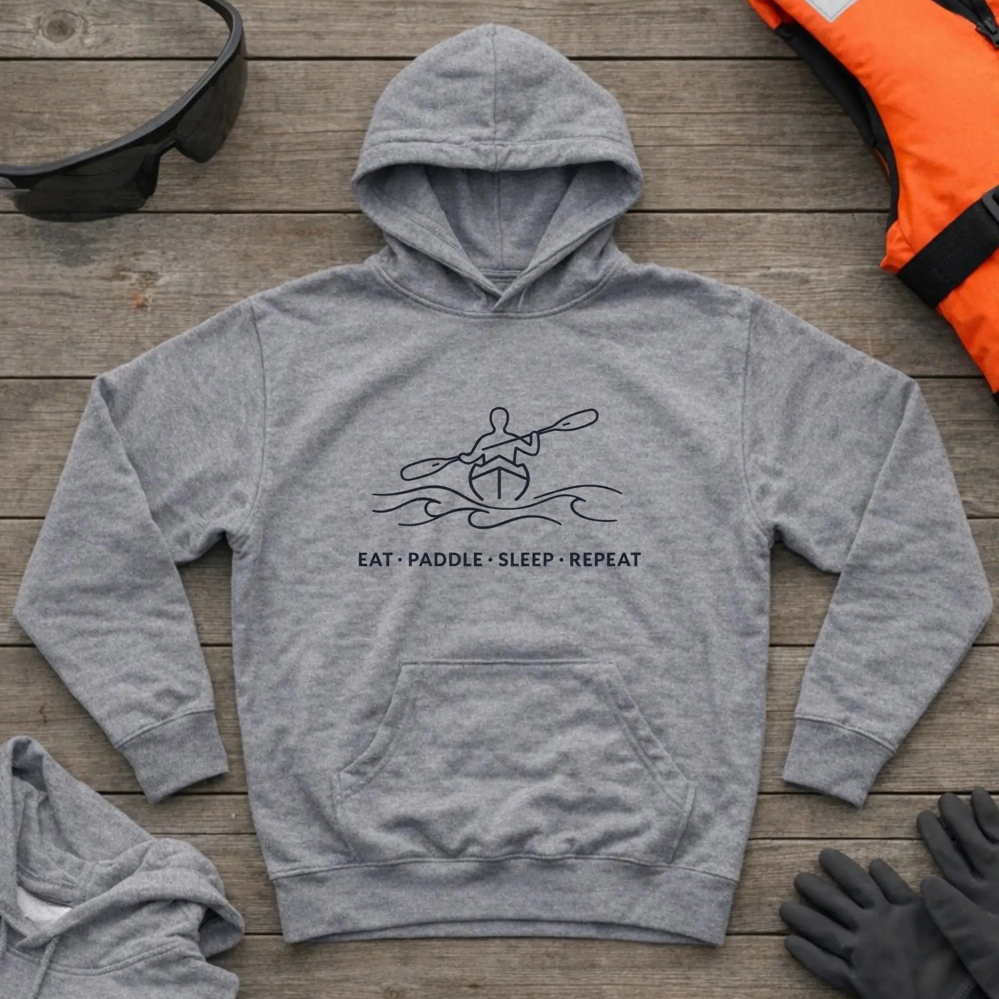 Hoodie - "Eat Paddle Sleep Repeat" | Kayak Printify