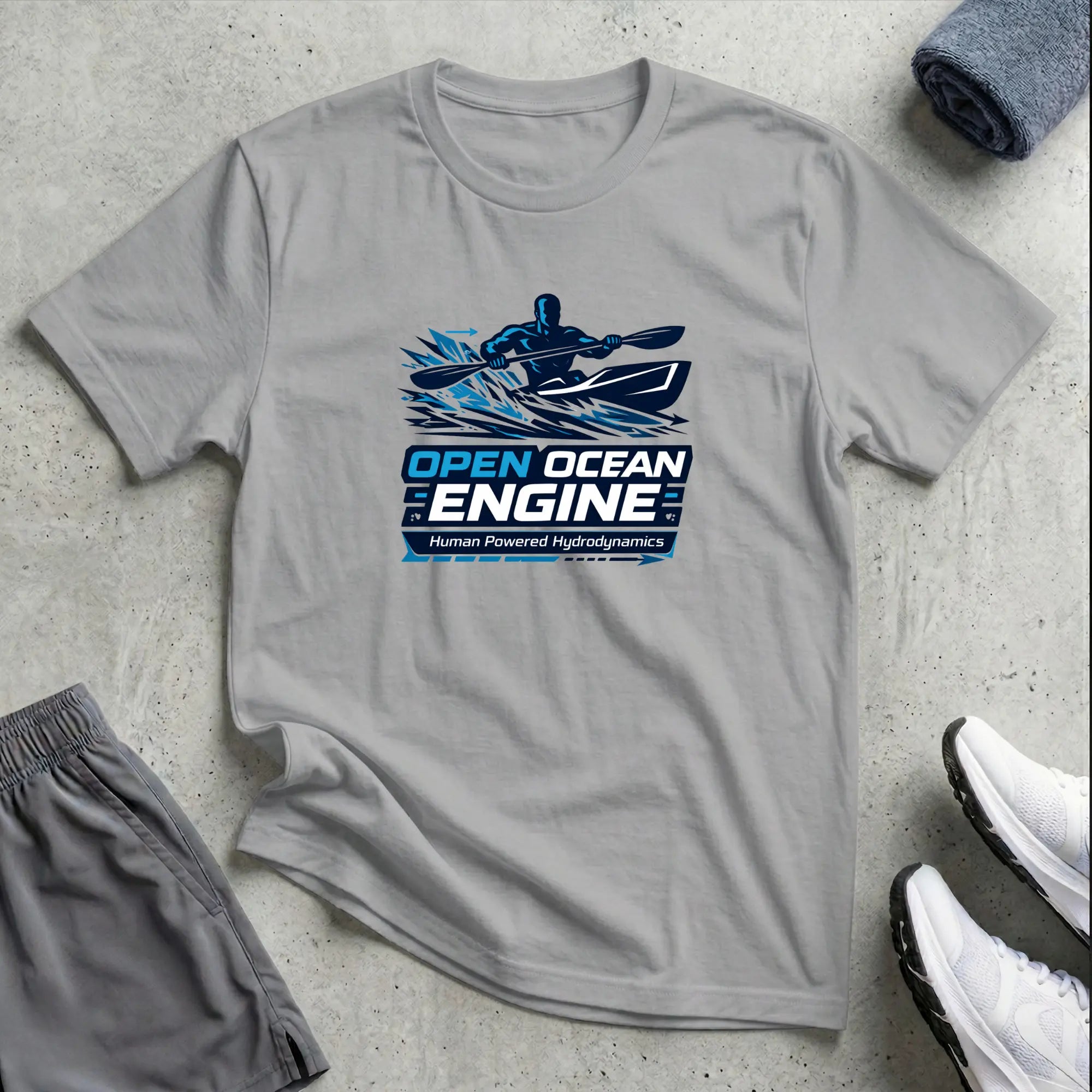 Open Ocean Engine - Human Powered. Surfski T-Shirt Printify