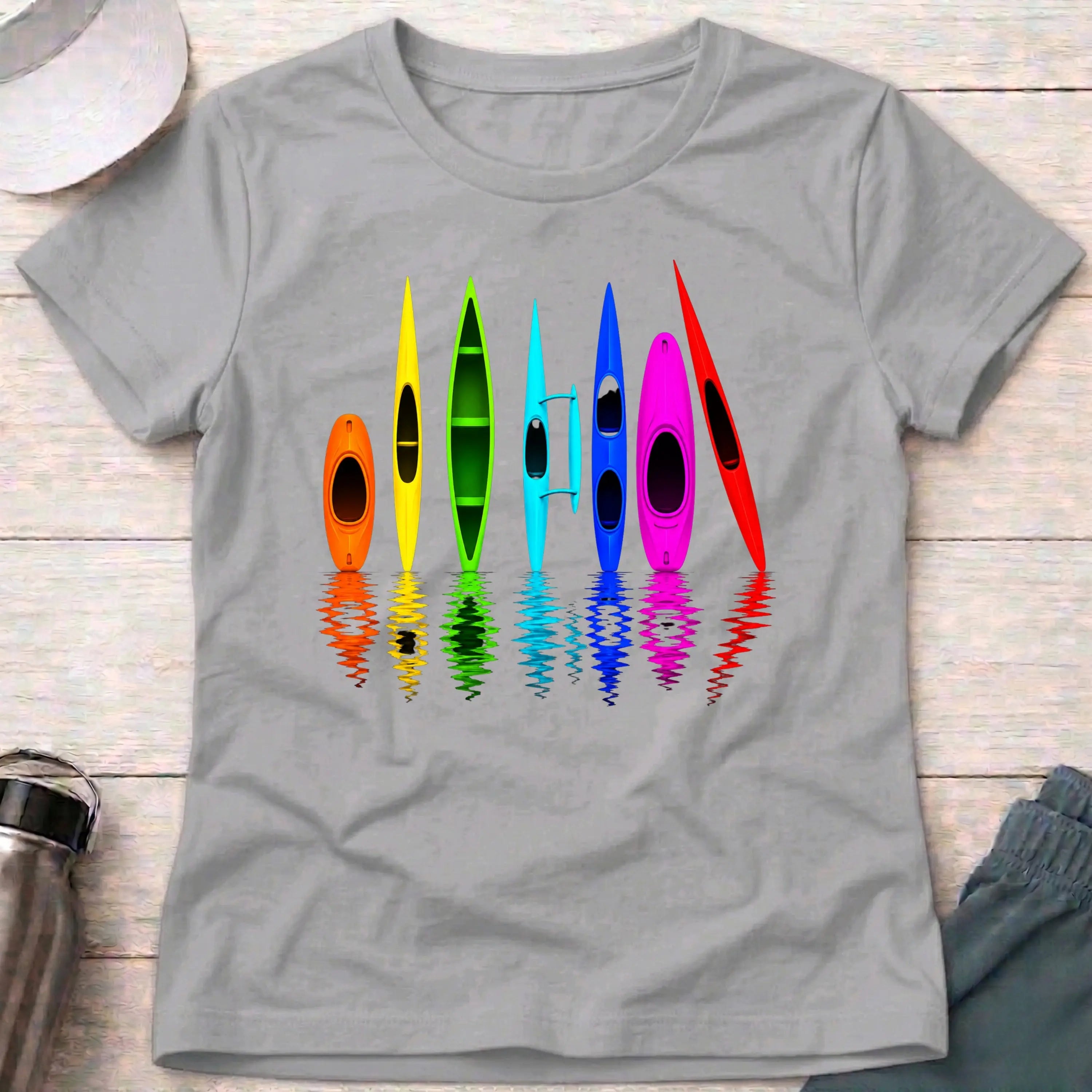 All The Boats fitted tee in Sport Grey — kayak, canoe and surfski design — Vector Paddle