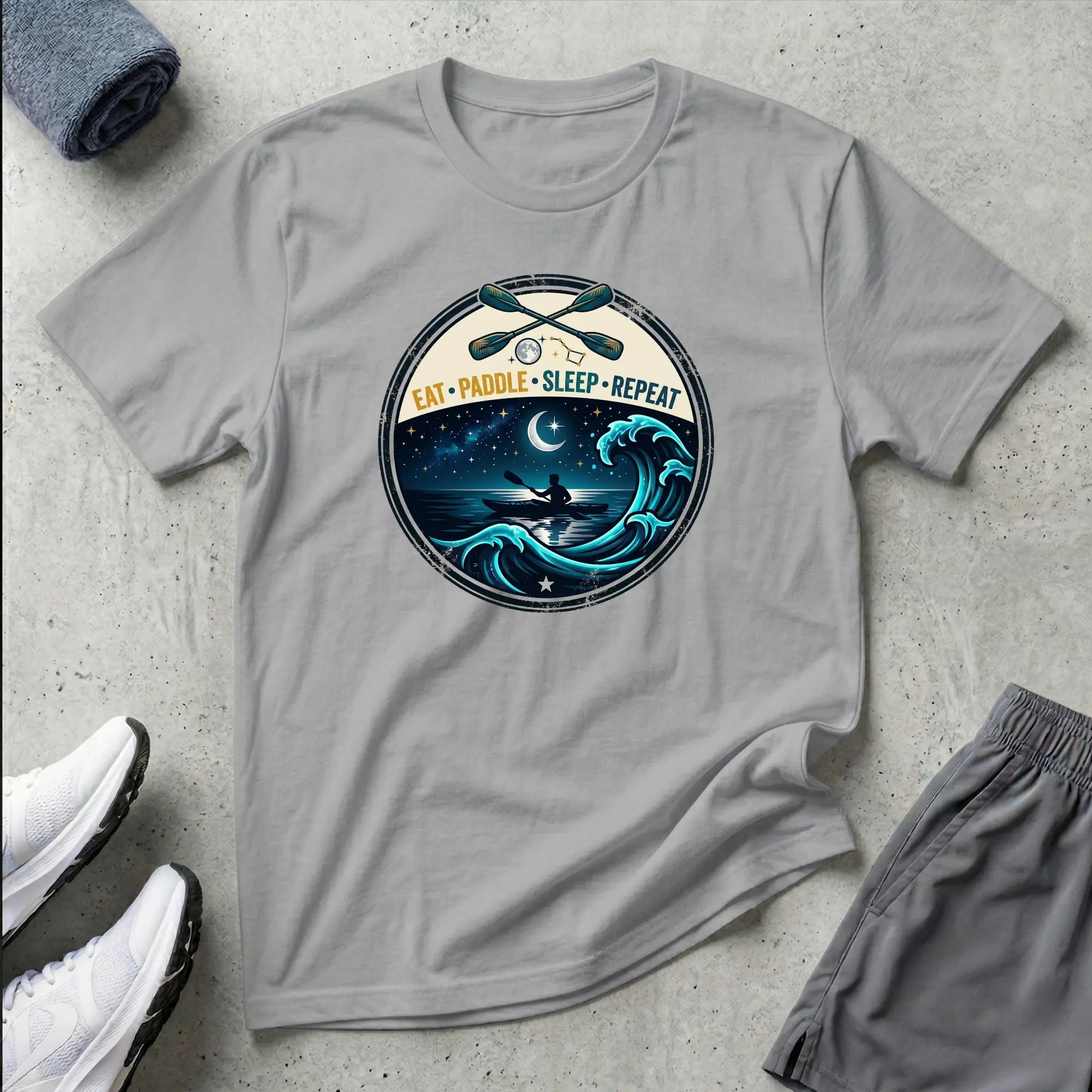 Ocean Paddling. Eat Paddle Sleep Repeat. Kayak T-Shirt Printify