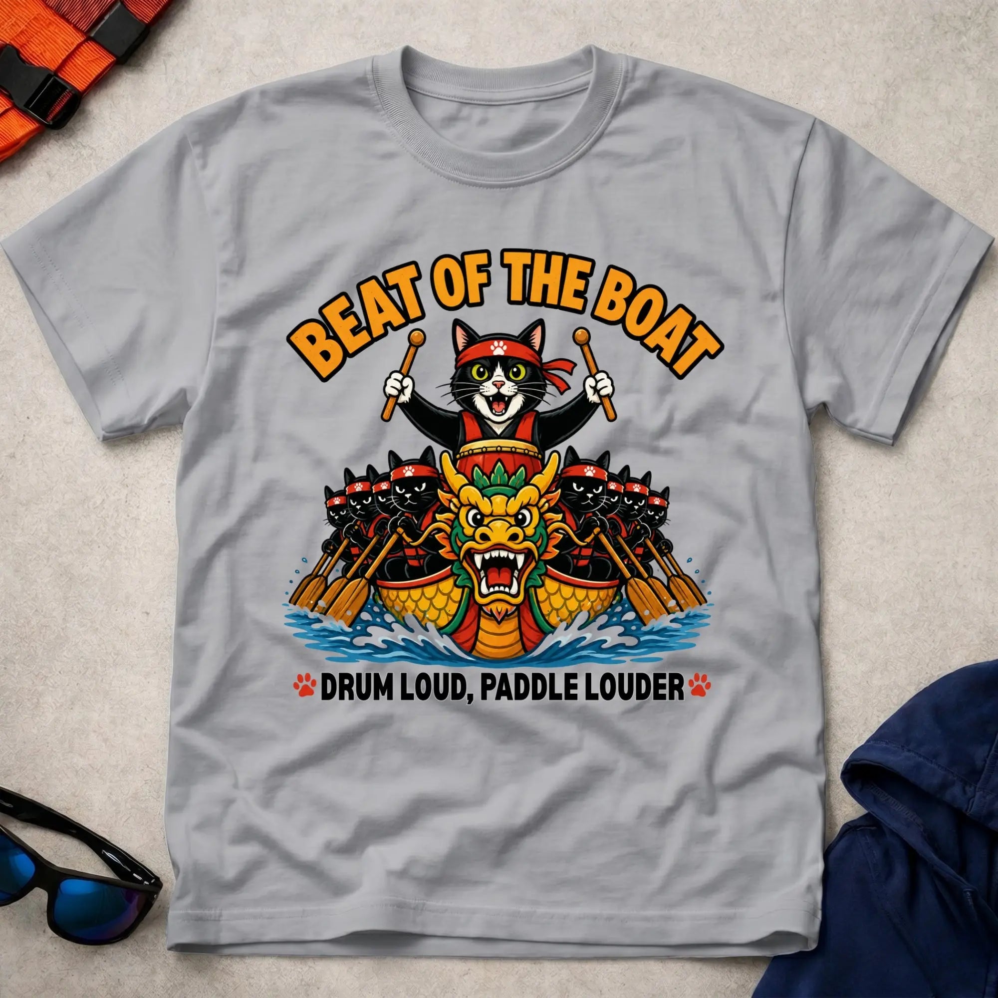 Sport Grey Beat Of The Boat tee — dragon boat drummer gift — Vector Paddle