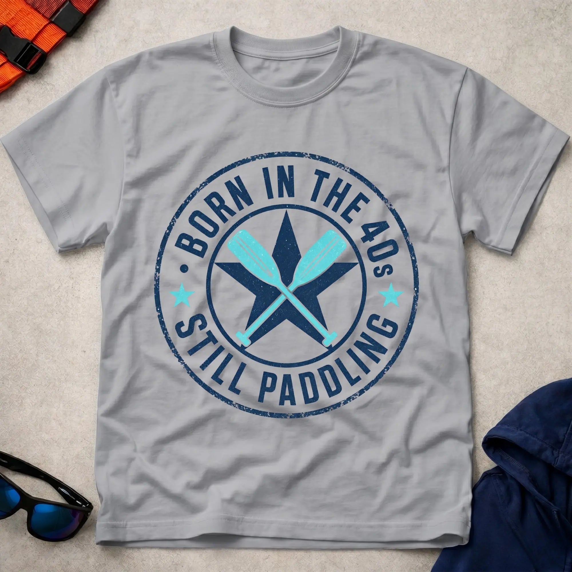 Born In The 40s · Still Paddling vintage stamp badge paddling tee | Vector Paddle