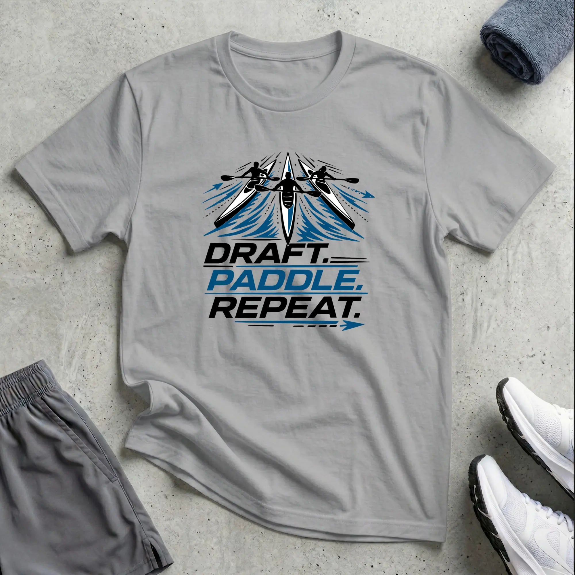 Draft Paddle Repeat. Surfski Ocean Kayak T-Shirt Printify