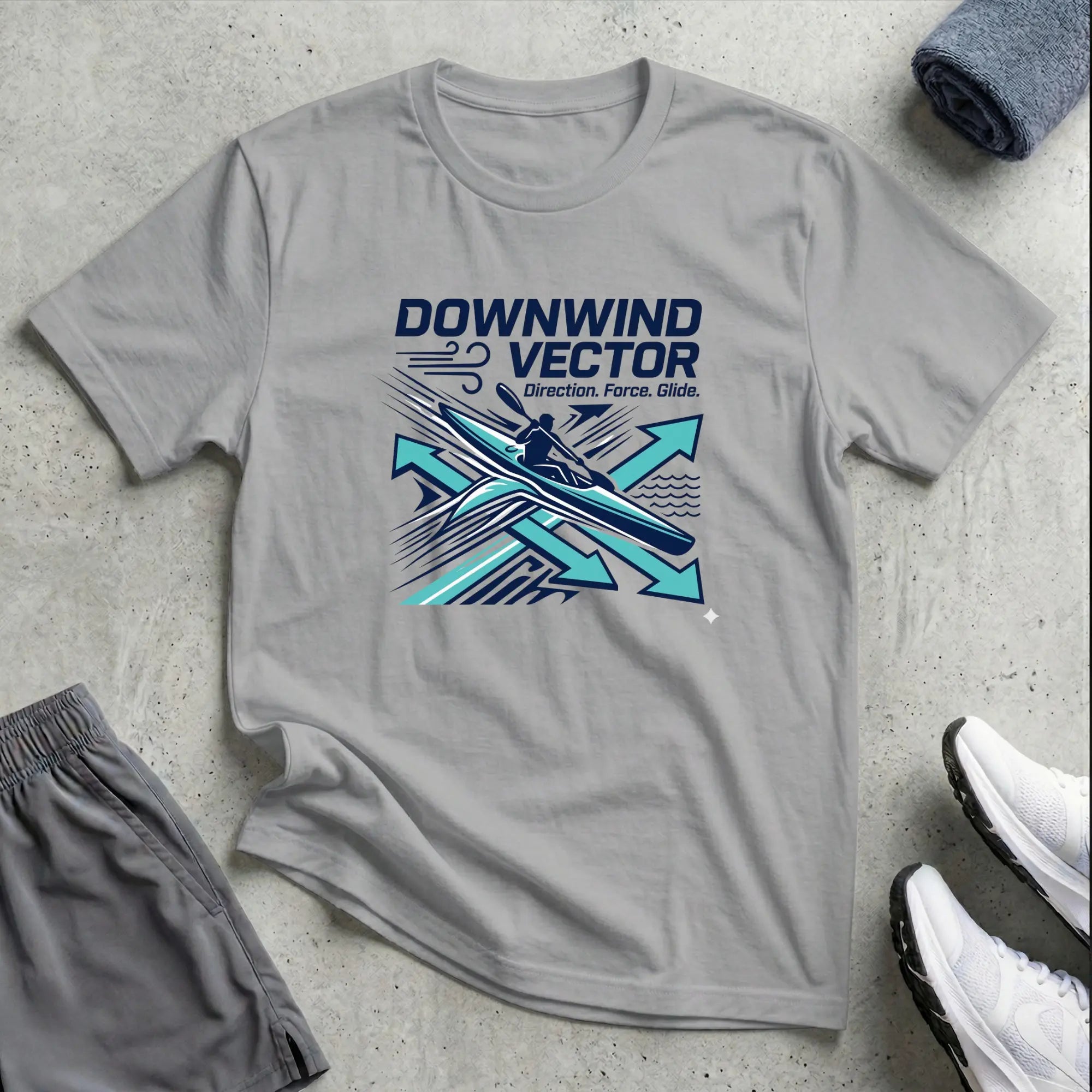 Downwind Vector. Surfski Kayak T-Shirt Printify