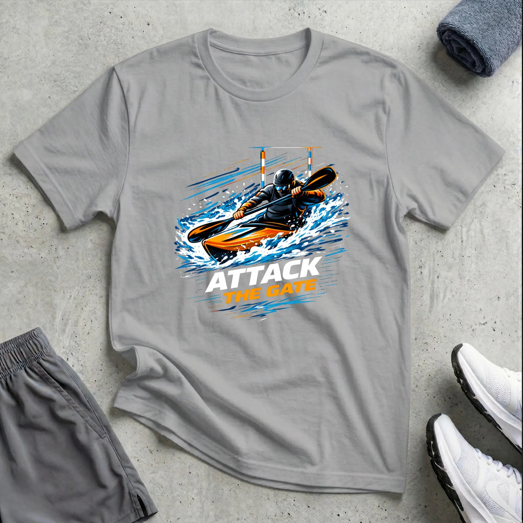 Attack The Gate. Kayak Cross Slalom T-Shirt Printify