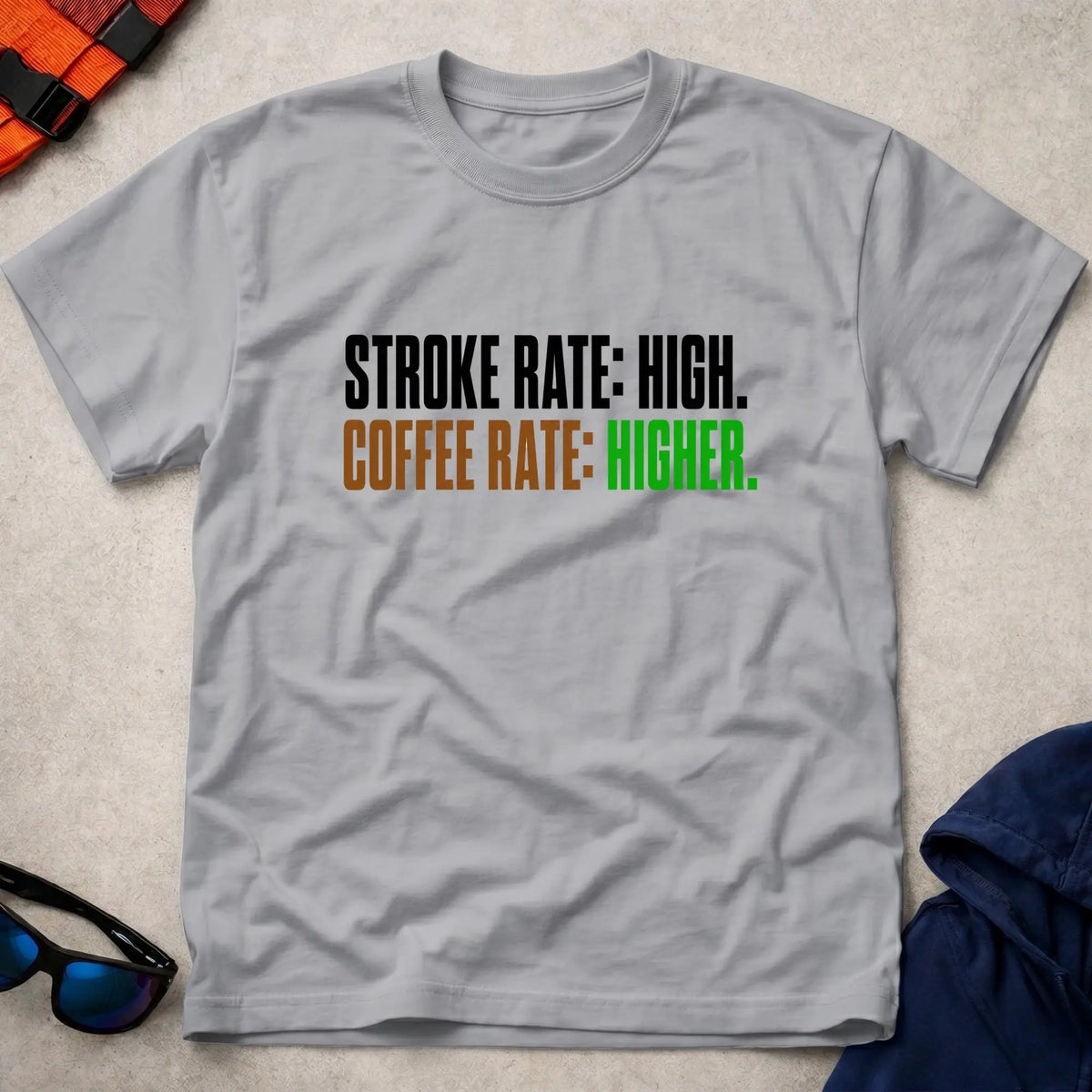Sport Grey Stroke Rate Low, Coffee Rate Higher Tee - Vector Paddle