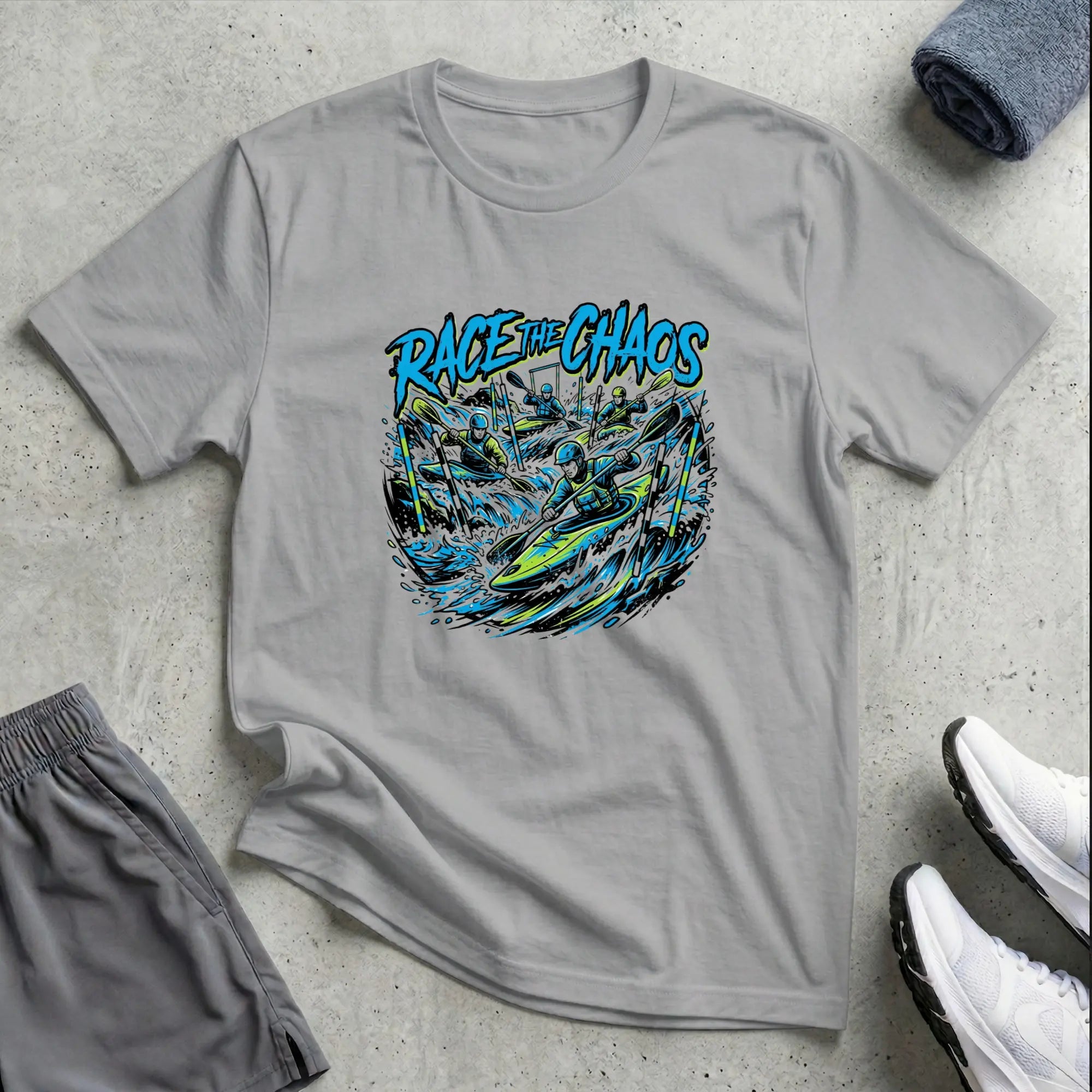 Kayak Cross. Race The Chaos - river - T-Shirt Printify