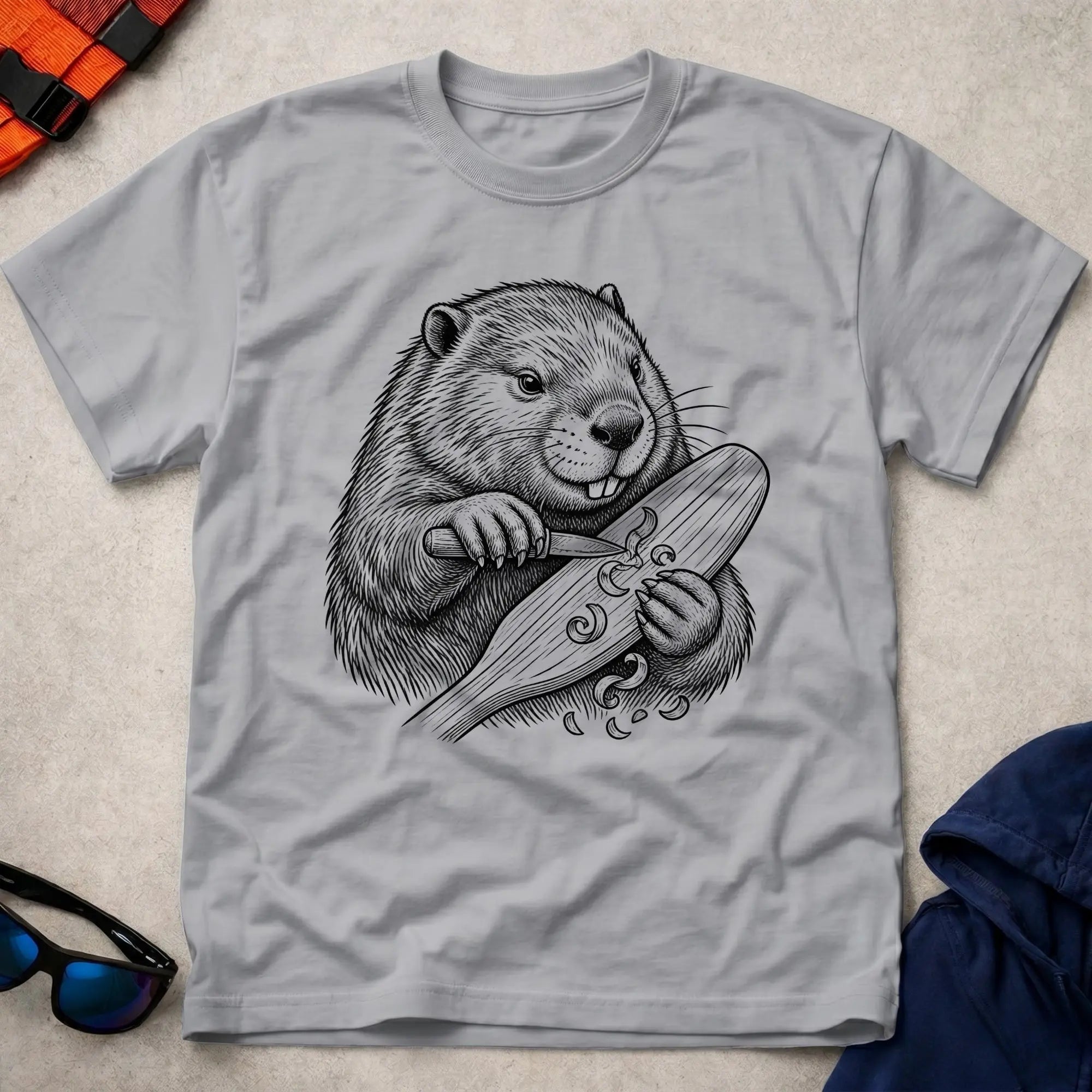 Sport Grey Beavertail tee — classic canoe paddle tribute — Vector Paddle