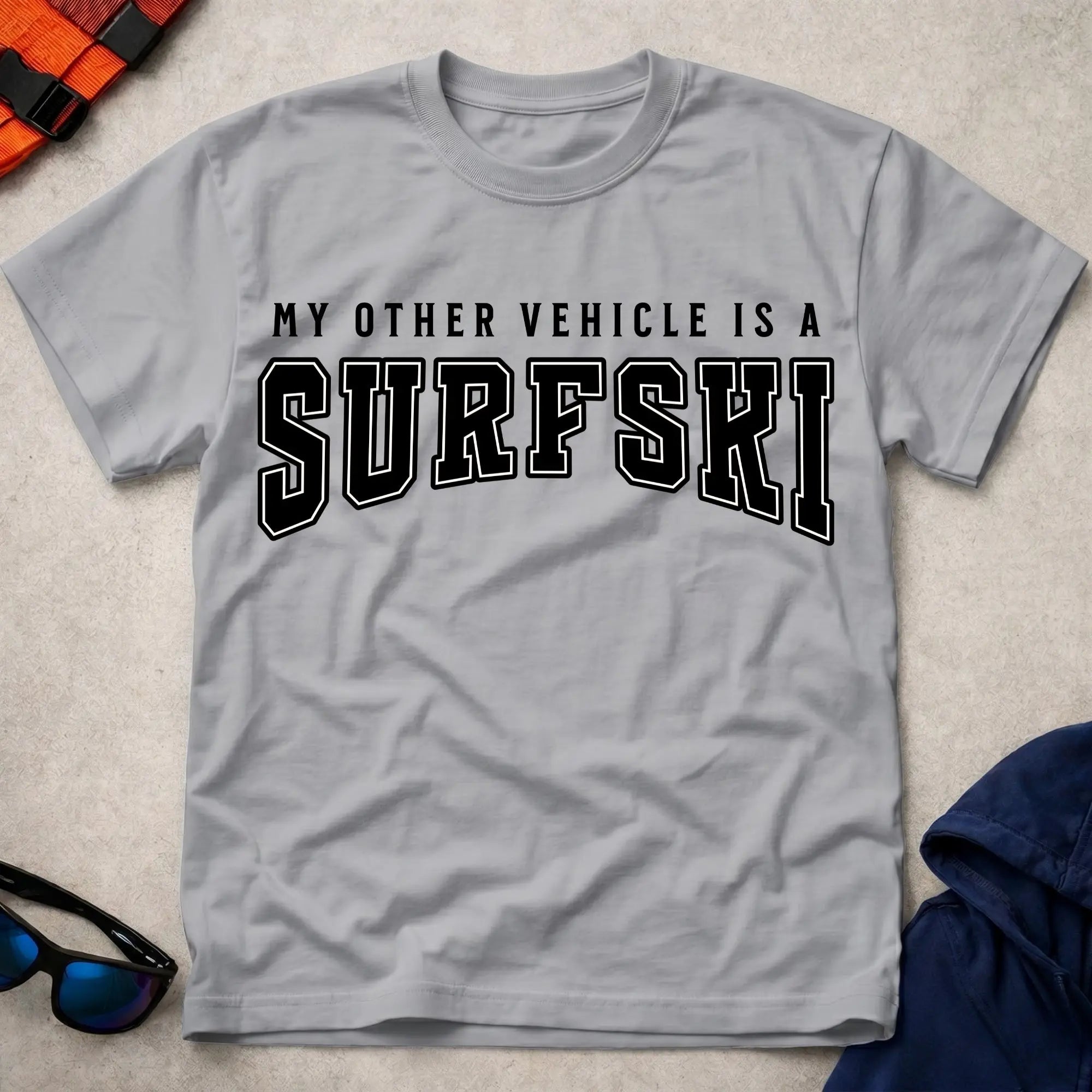 Sport grey surfski paddling tee - my other vehicle is a surfski
