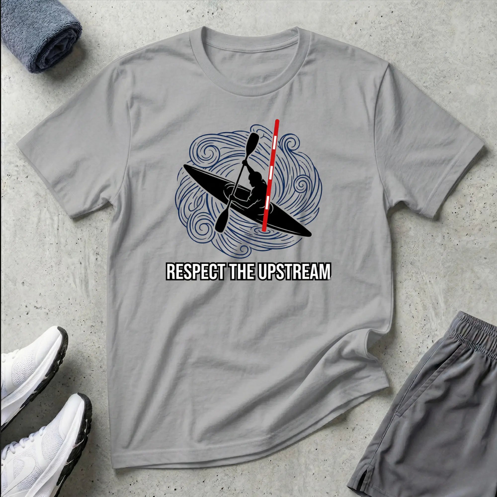 Respect The Upstream. Slalom Kayak T-Shirt Printify