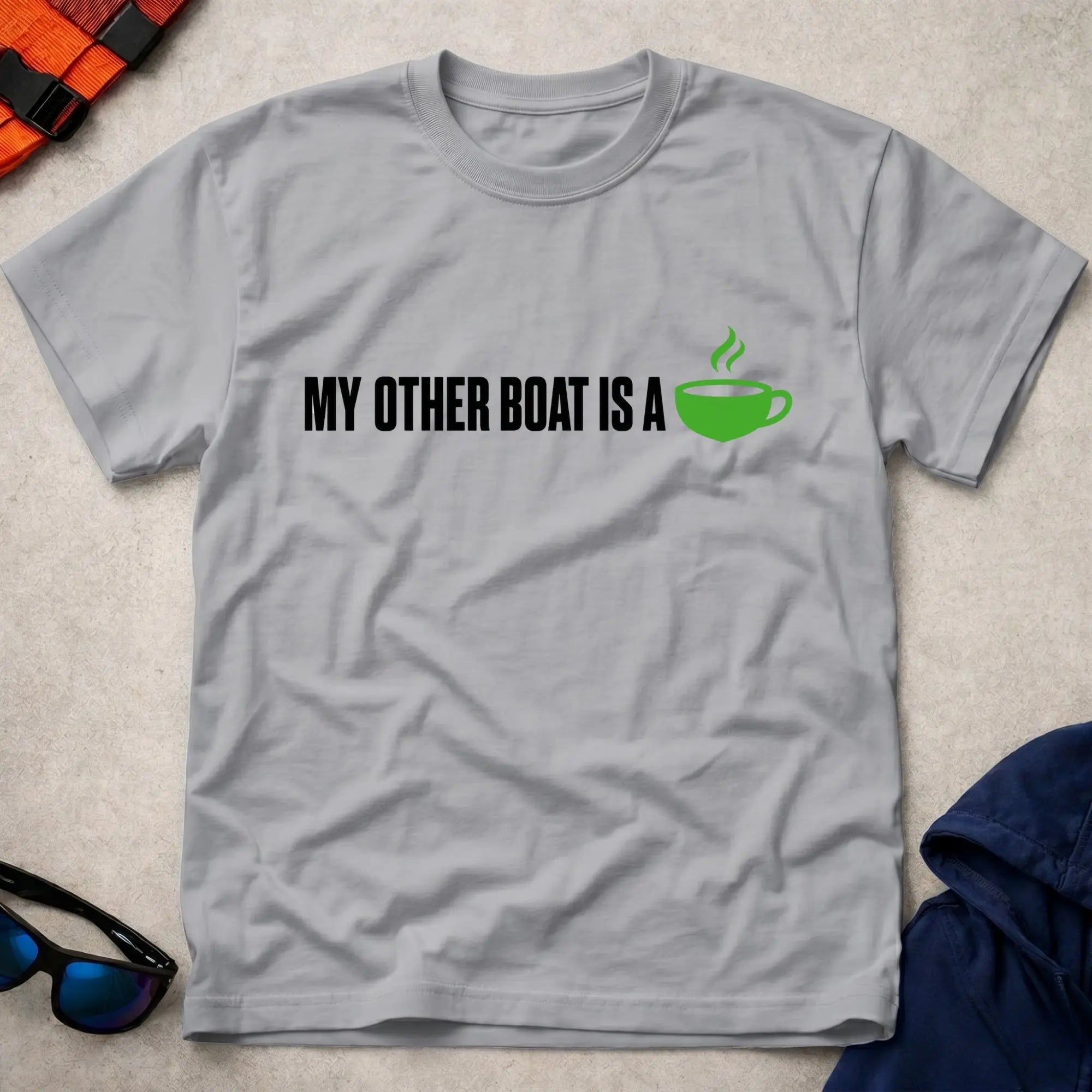 Sport Grey My Other Boat Is A Coffee Cup Tee - Vector Paddle