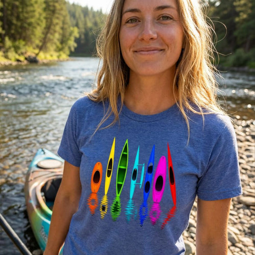 All The Boats fitted tee lifestyle image — multi-discipline paddling tee — Vector Paddle