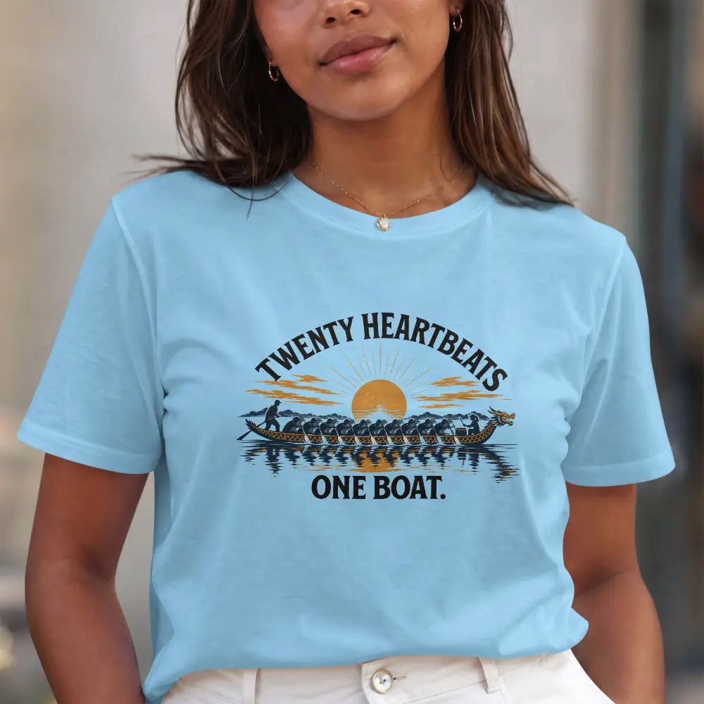 Twenty Heartbeats One Boat Fitted Tee