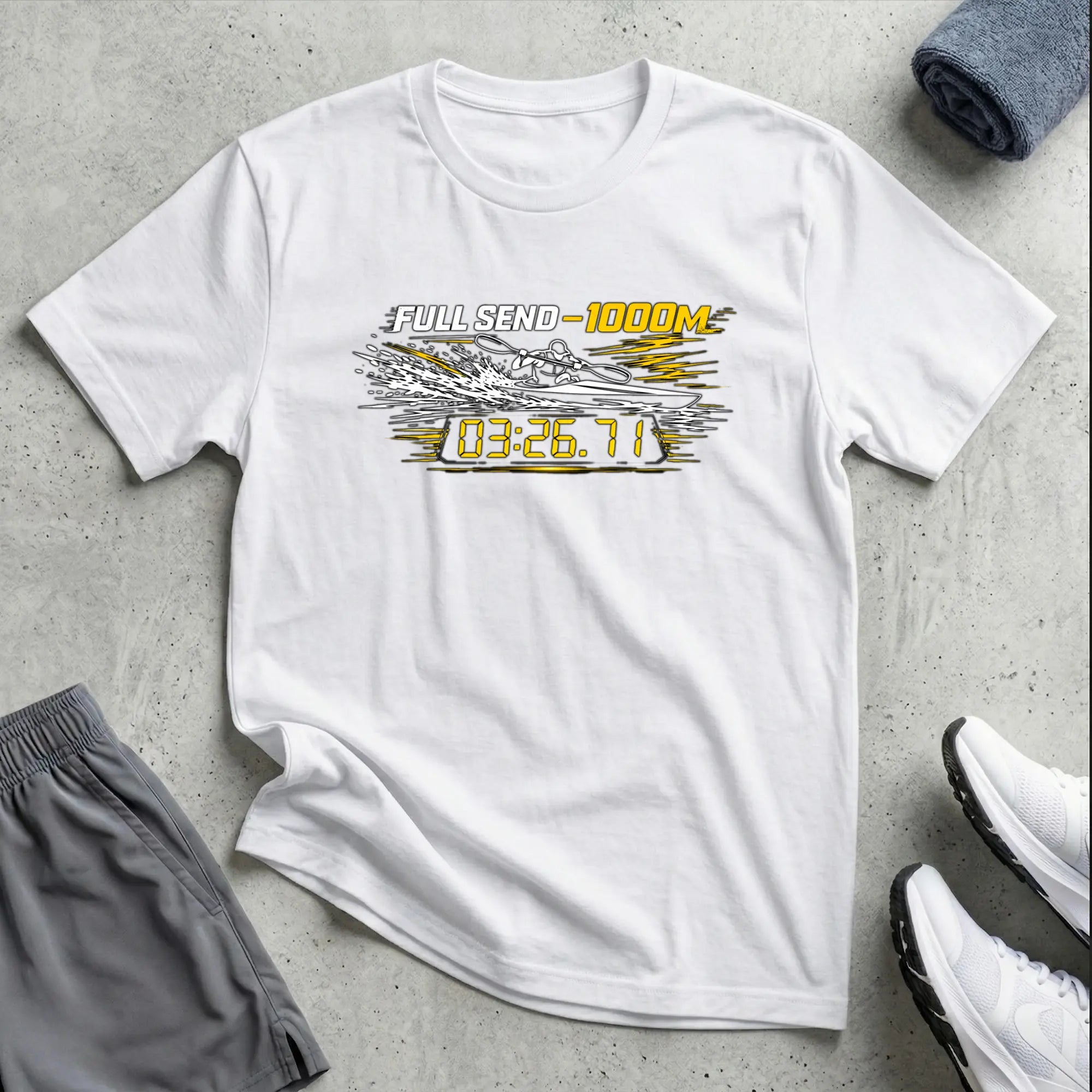 Full Send - 1000m. Kayak Sprint T-Shirt Printify