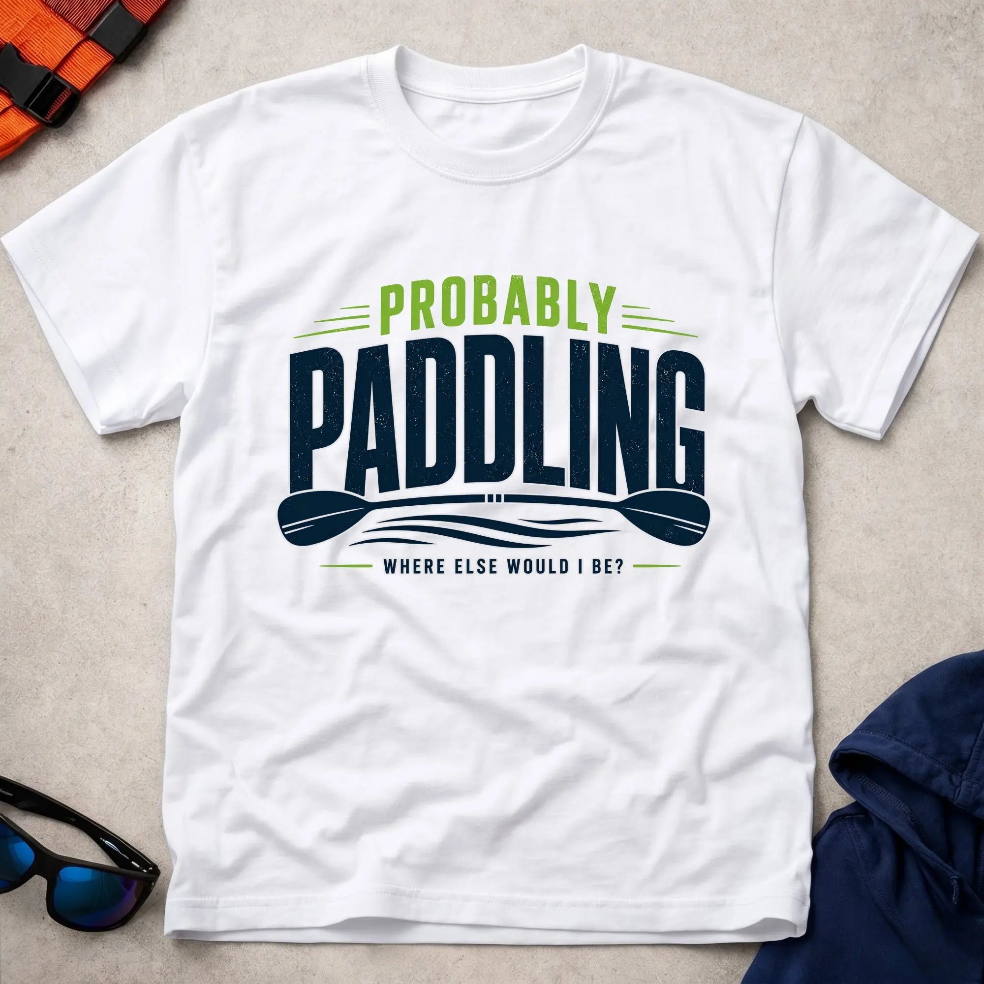 White Probably Paddling t-shirt – Vector Paddle