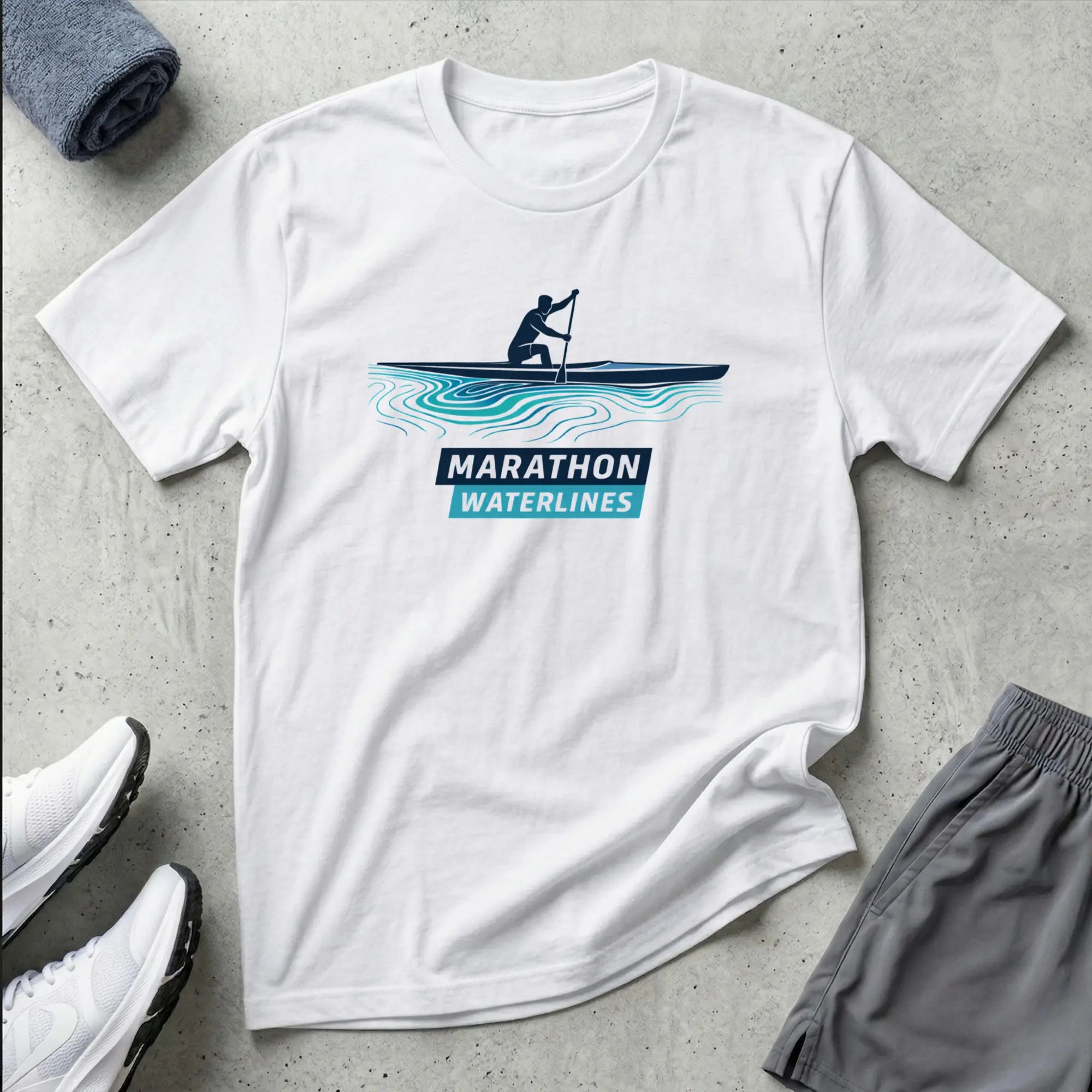 Marathon Waterlines. C1 Canoe T-Shirt Printify
