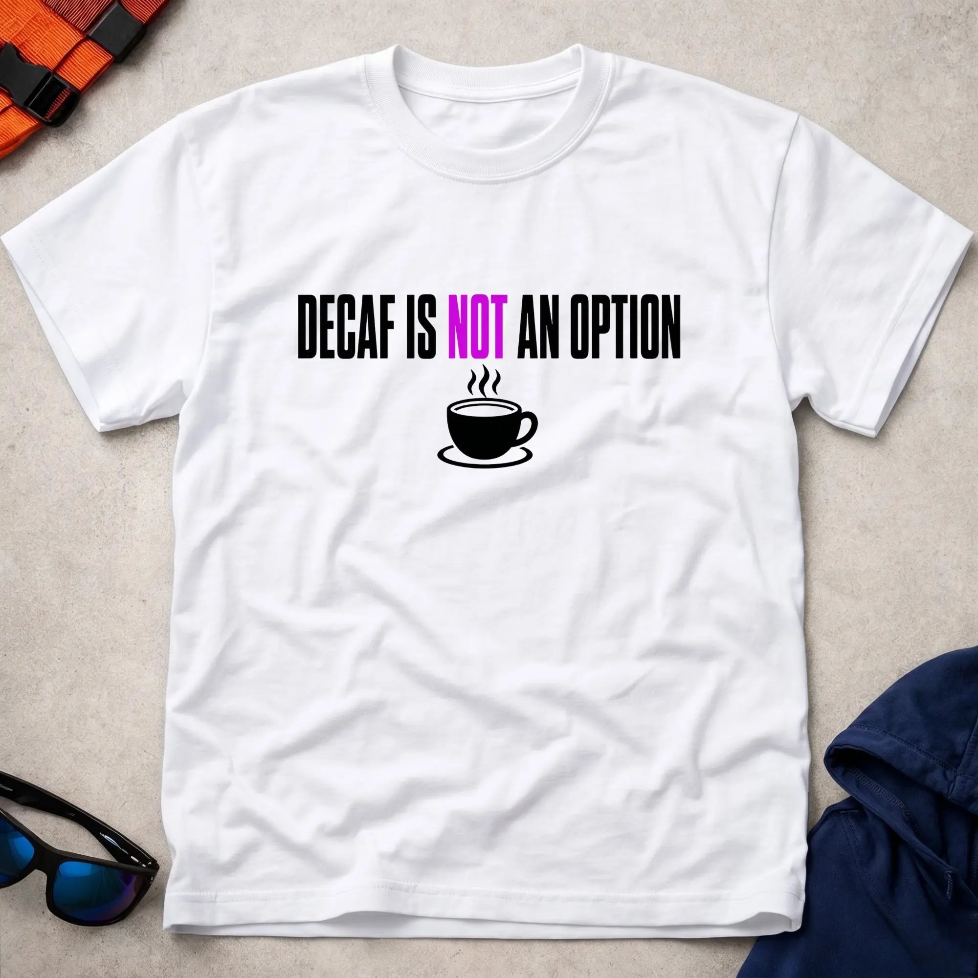 White Decaf Is Not An Option Tee - Vector Paddle