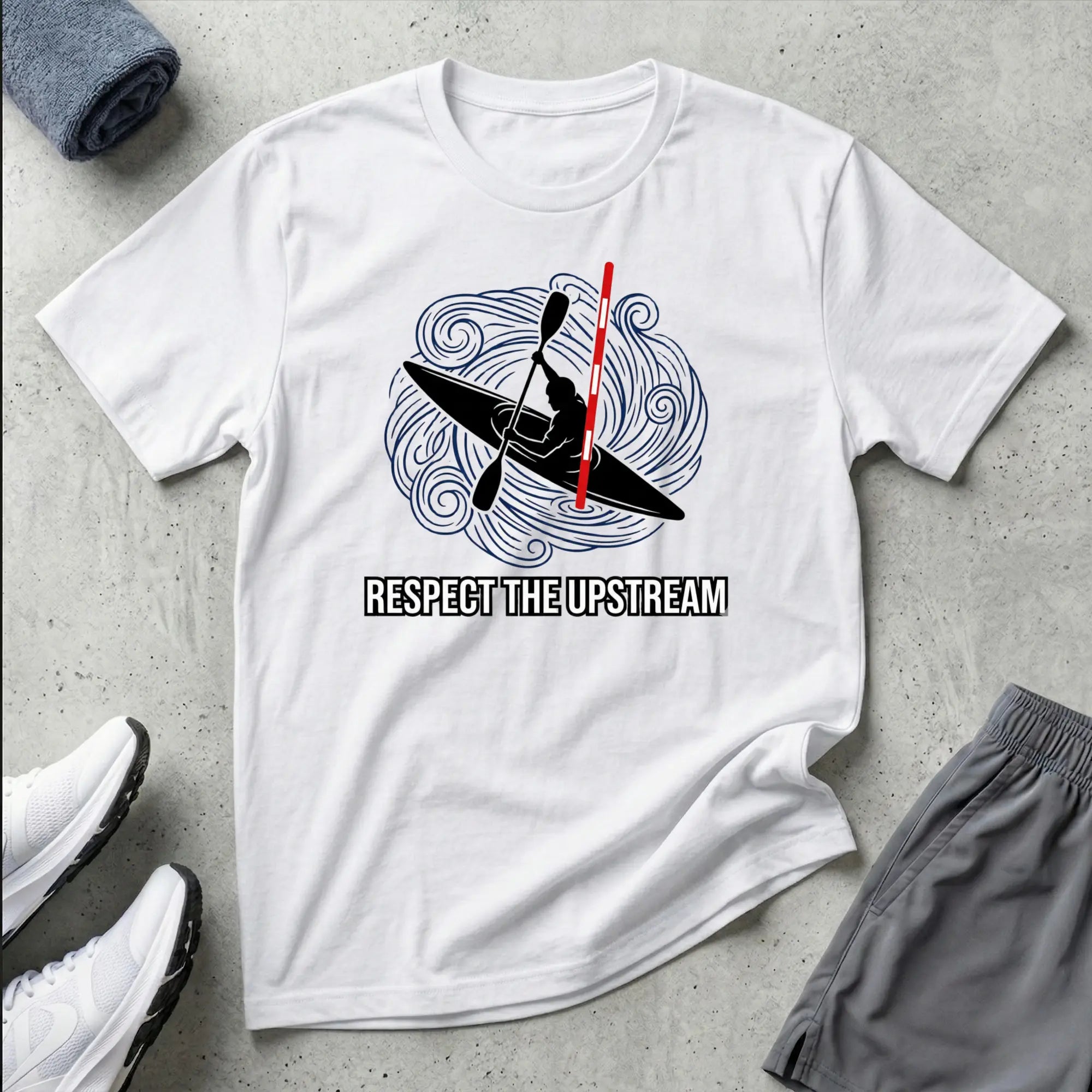 Respect The Upstream. Slalom Kayak T-Shirt Printify