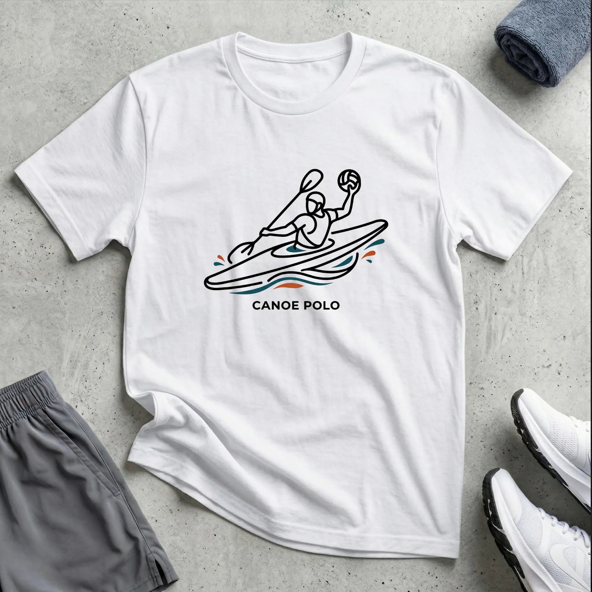 Canoe Polo Line Art T-Shirt Printify