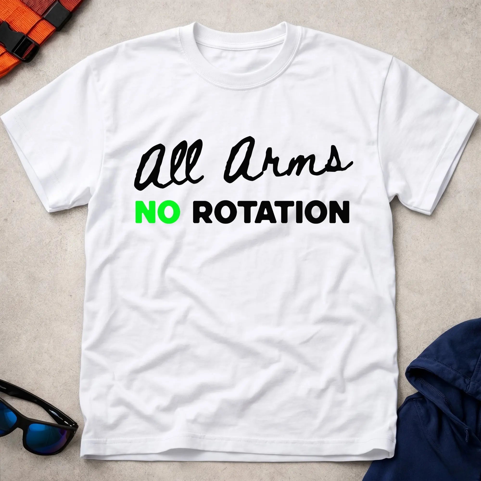 White No Rotation tee — funny paddling technique gift — Vector Paddle