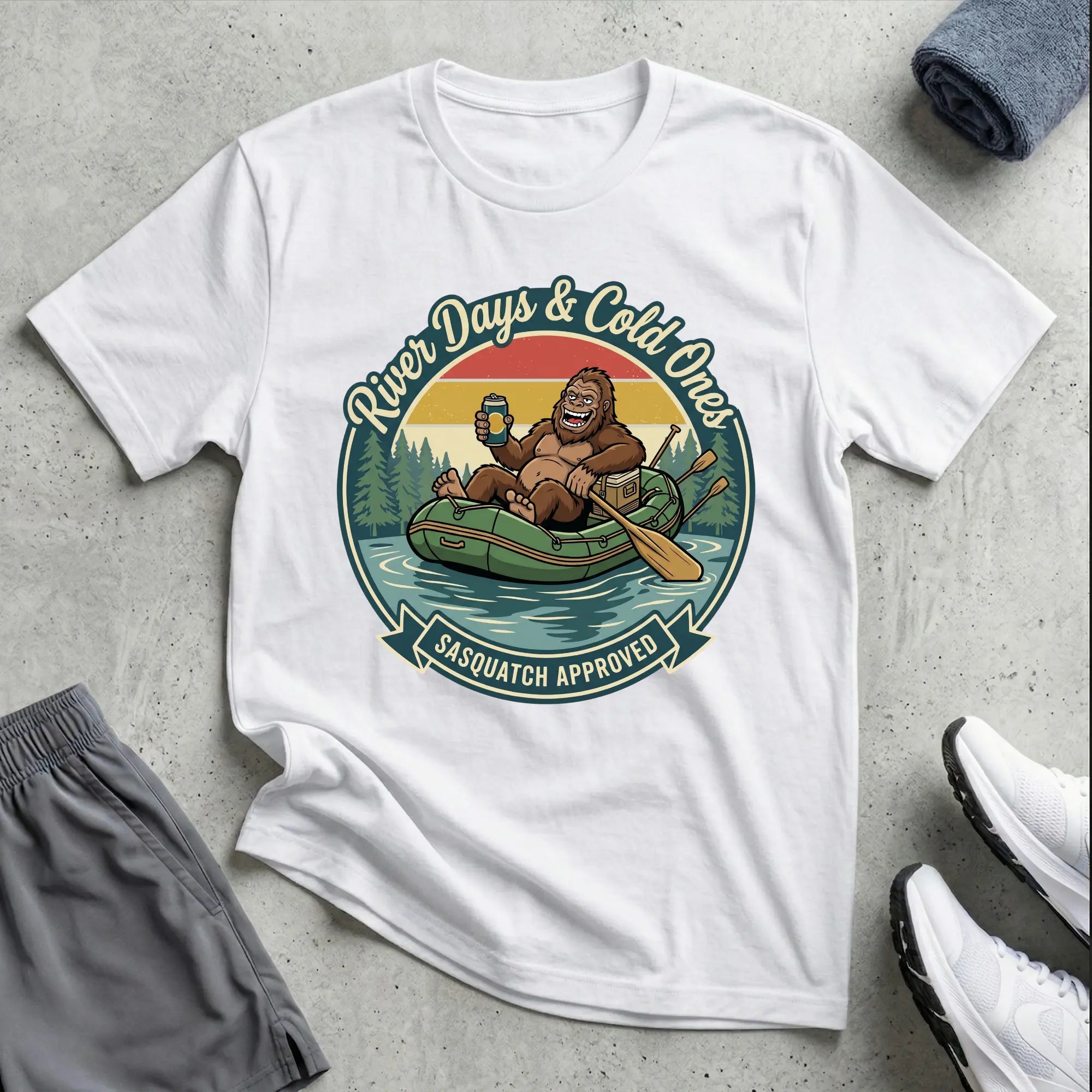 River Days & Cold Ones. Rafting T-Shirt - RELAXED Printify
