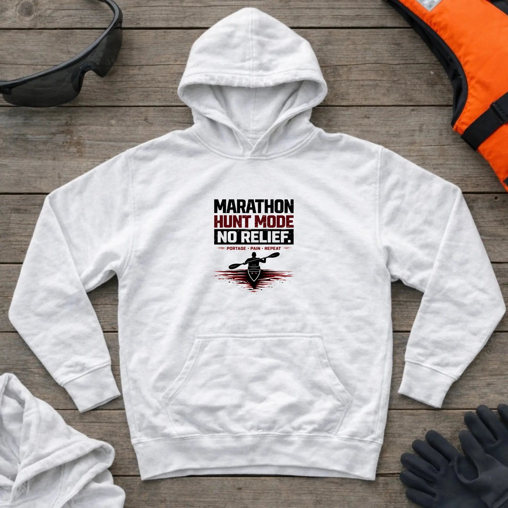 Hoodie - "Marathon. Hunt Mode. No Relief" Printify