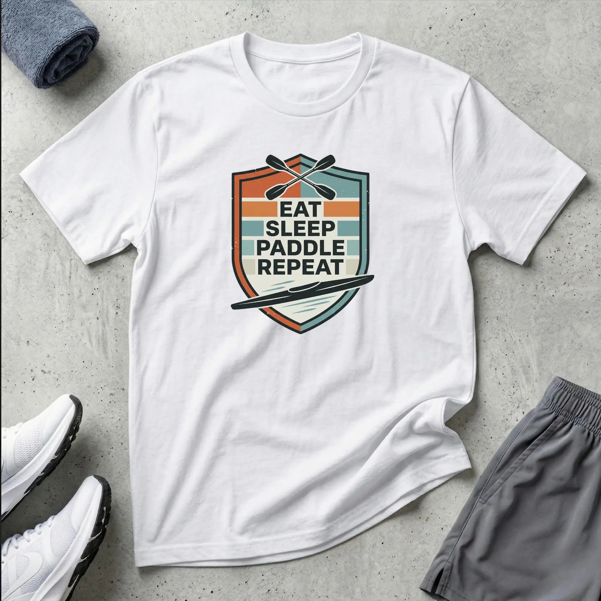 Eat Sleep Paddle Repeat | K1 Kayak T-Shirt Printify