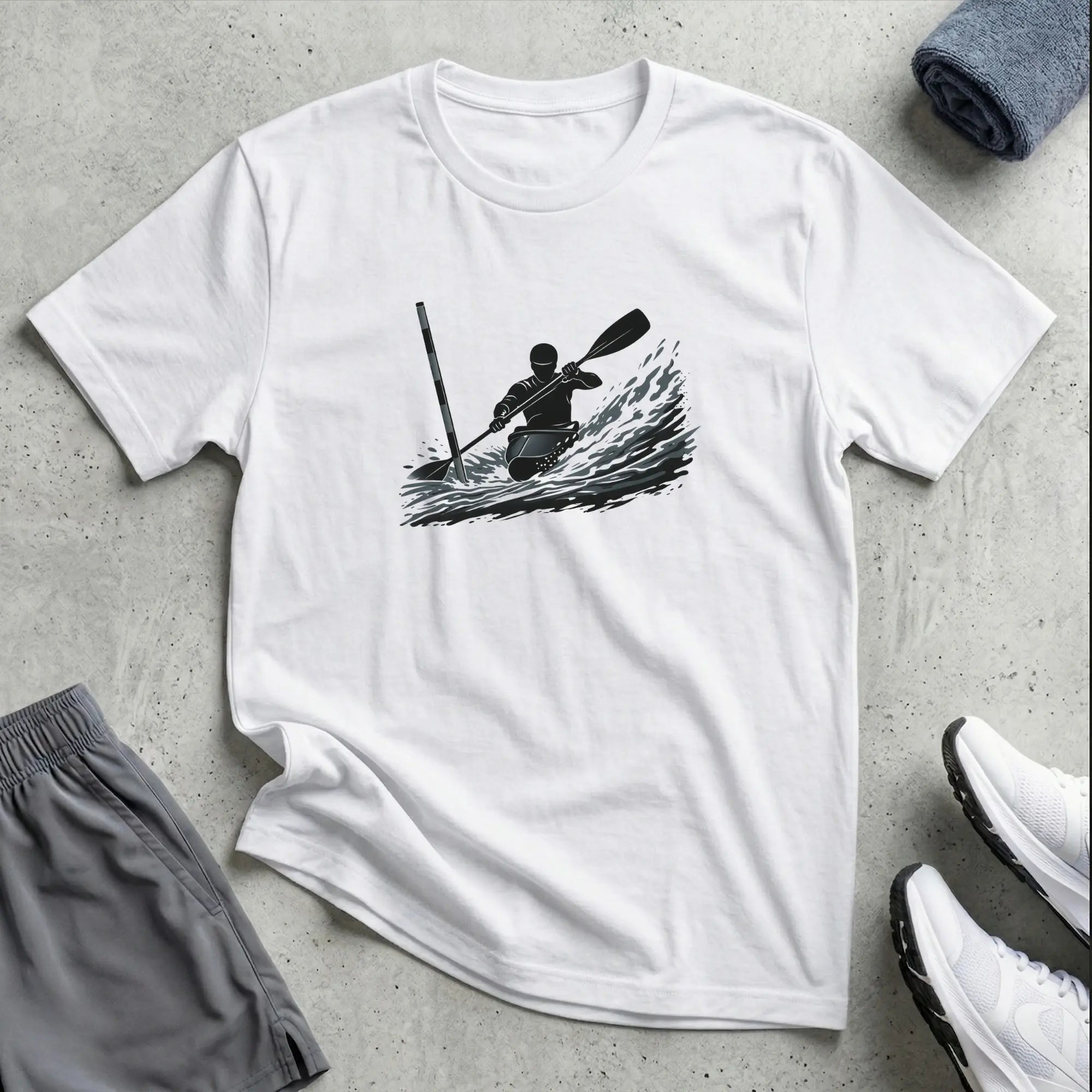 Slalom Kayak Cross on Whitewater T-Shirt Printify