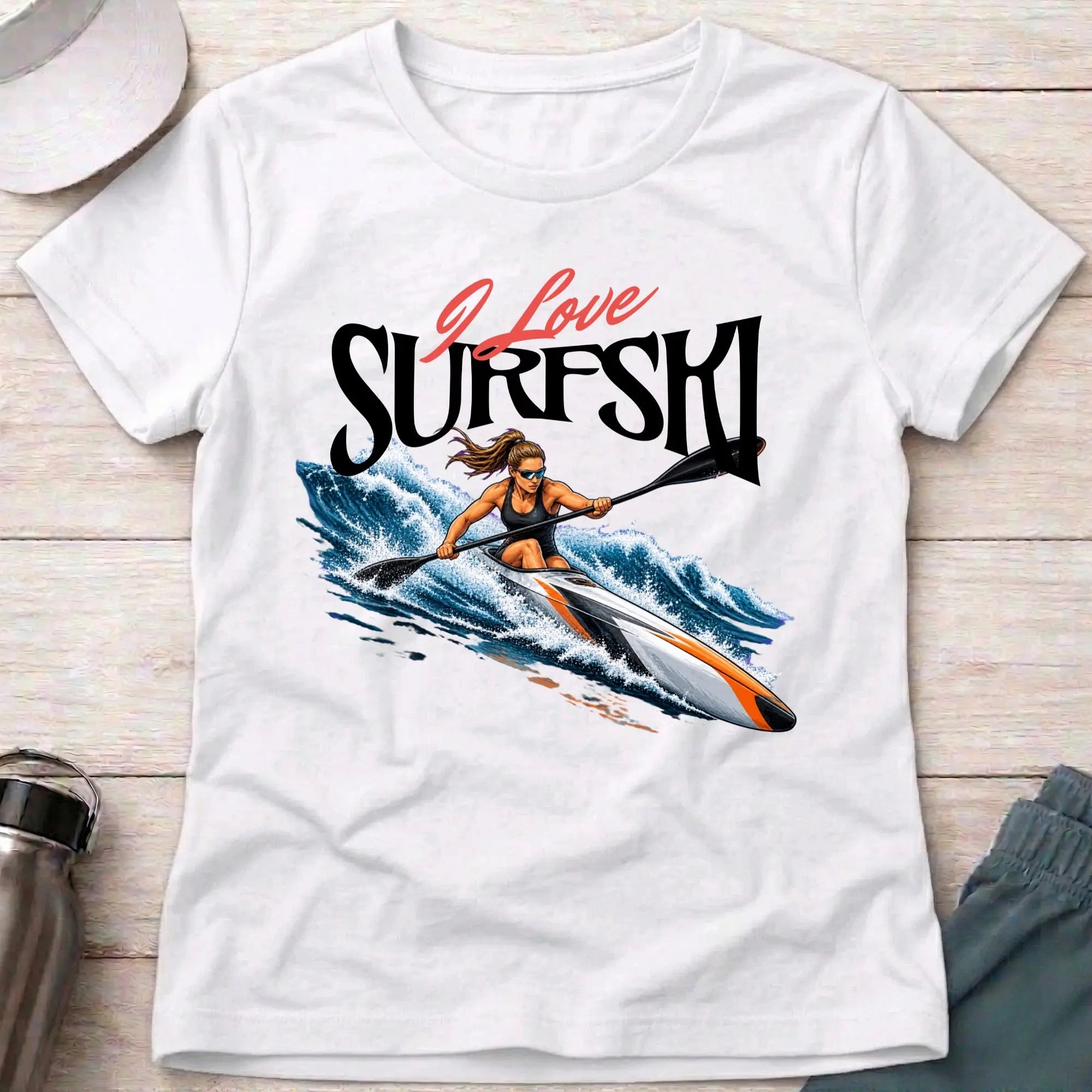 I Love Surfski Fitted Tee