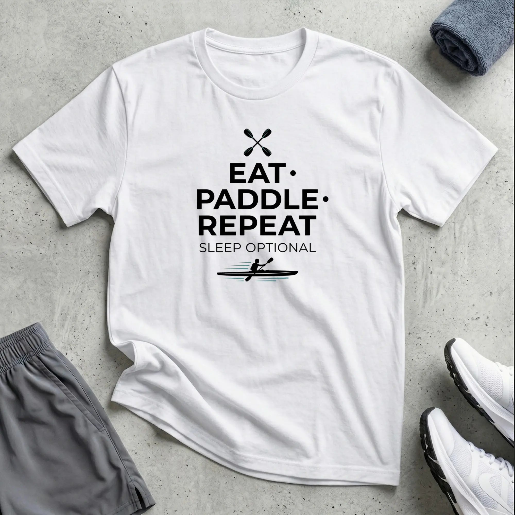 Eat Paddle Repeat Sleep-Optional. Kayak T-Shirt - LH Printify