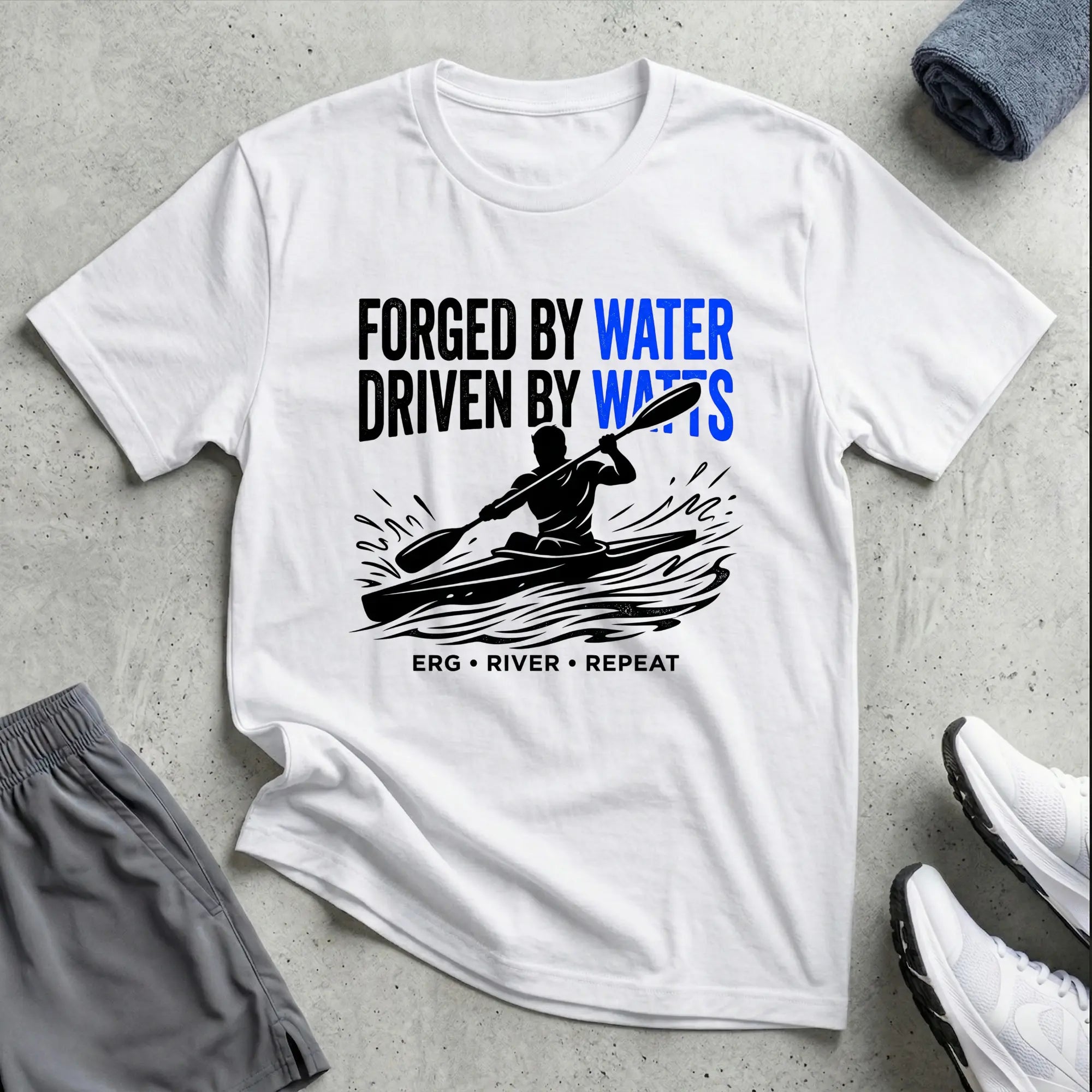 Forged By Water - Driven By Watts. Racing T-Shirt Printify