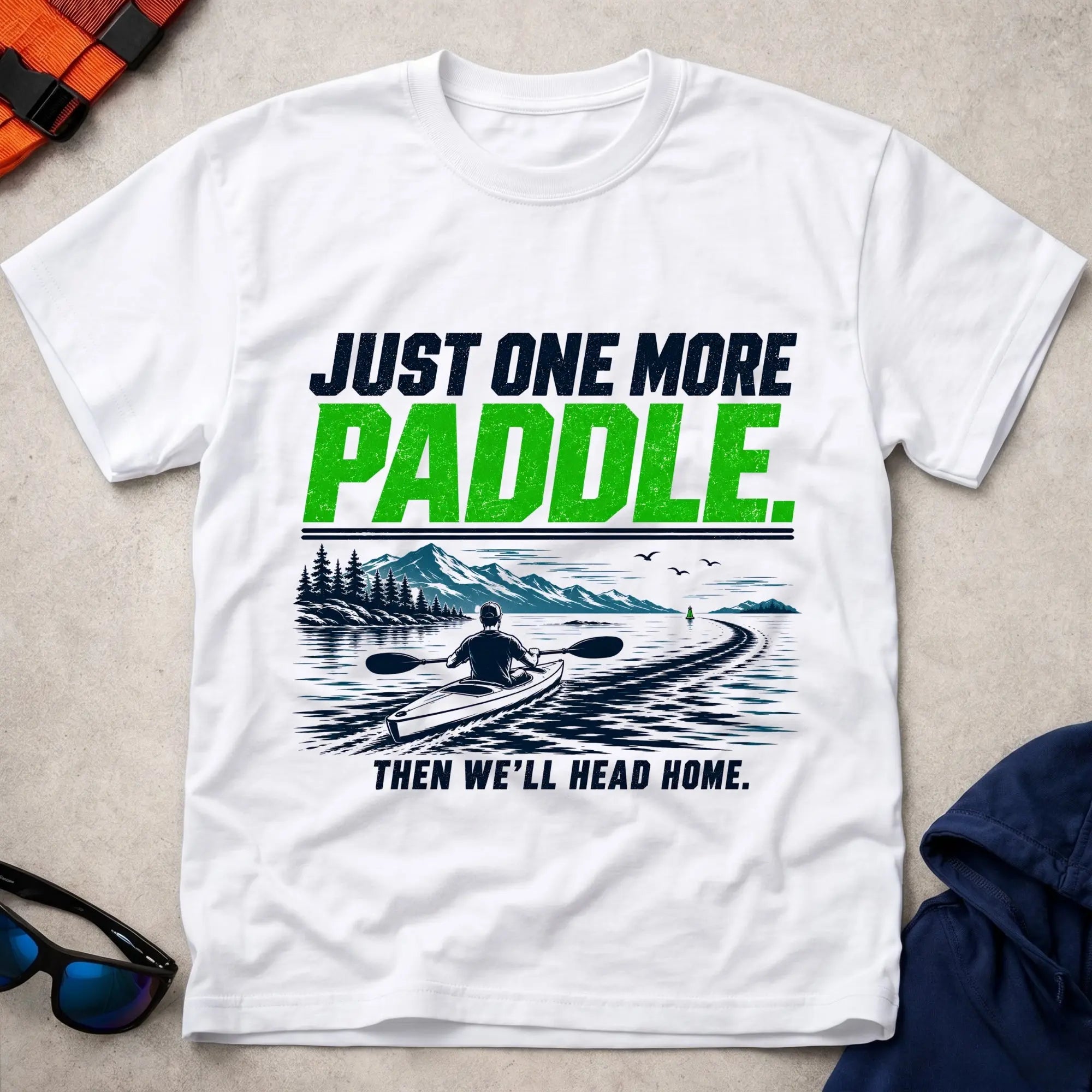 White Just One More Paddle t-shirt – Vector Paddle